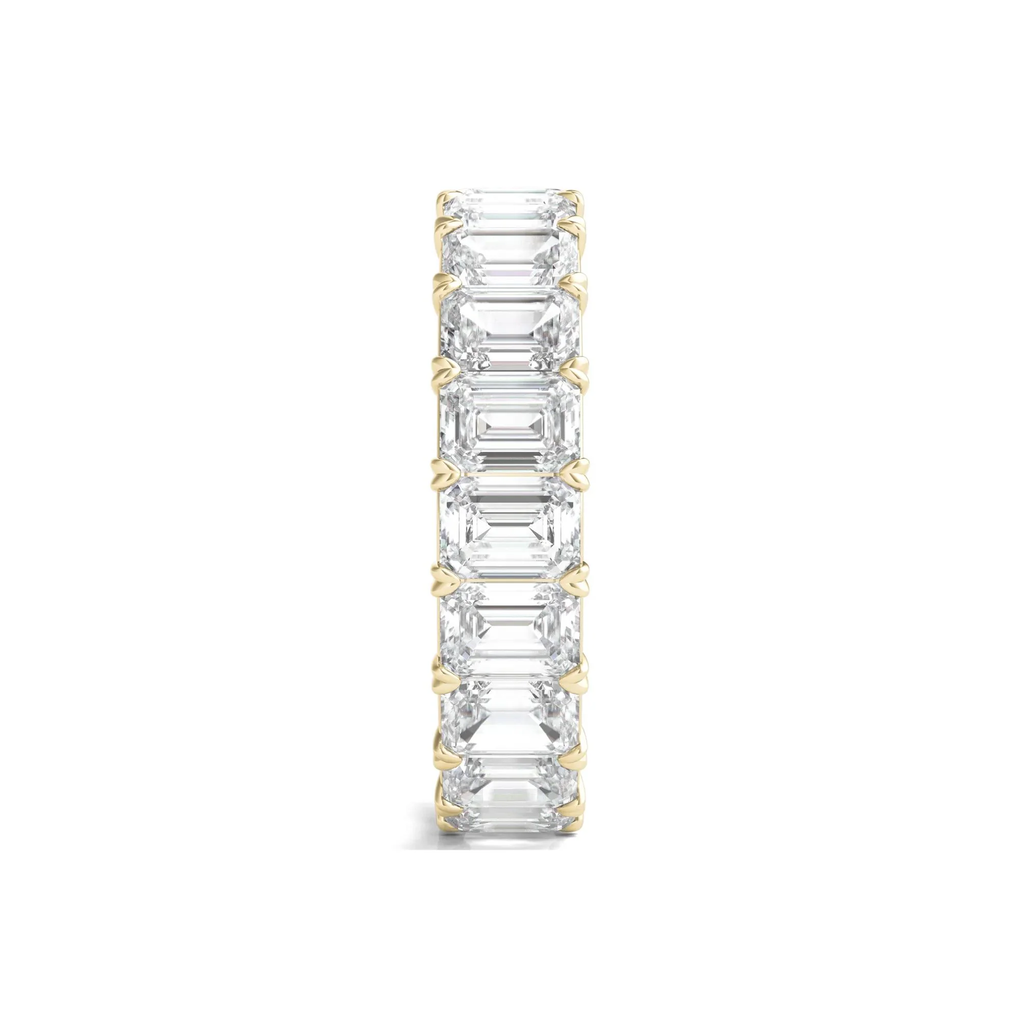 6 CT. Tw. Lab Grown Emerald-Cut Diamond Eternity Band Ring 14K Yellow Gold Size 4 3mm - Image 3