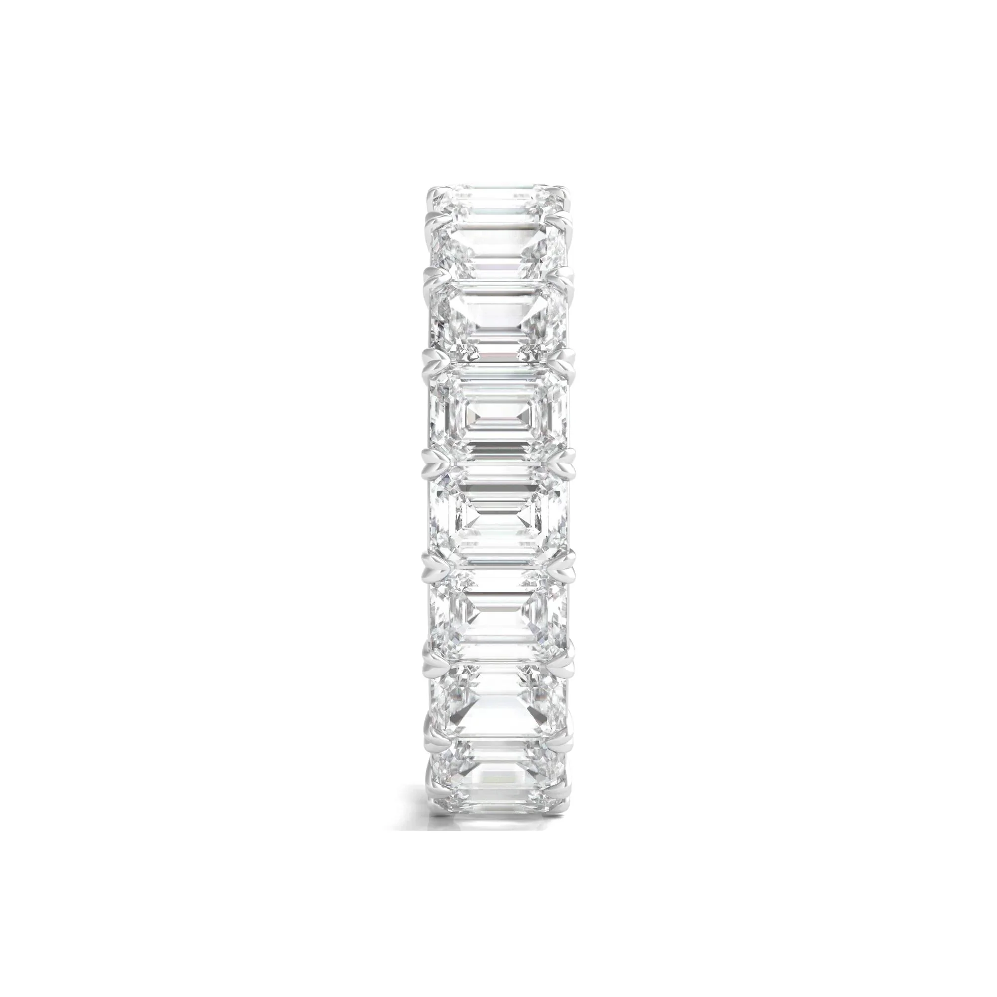 6 CT. Tw. Lab Grown Emerald-Cut Diamond Eternity Band Ring Platinum White Size 7.5 3mm - Image 3