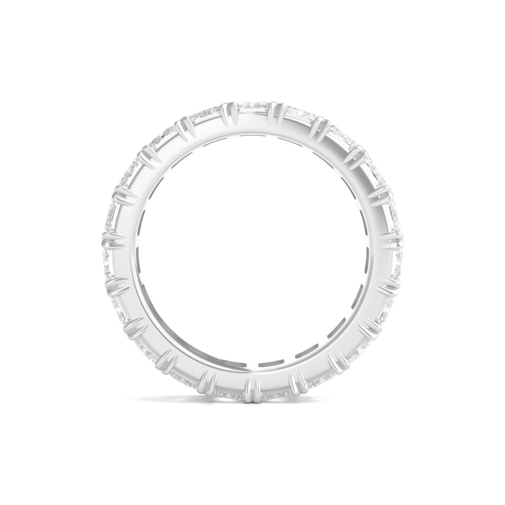 7 CT. Tw. Lab Grown Emerald-Cut Diamond Eternity Band Ring 14K White Gold Size 8.5 3mm - Image 2