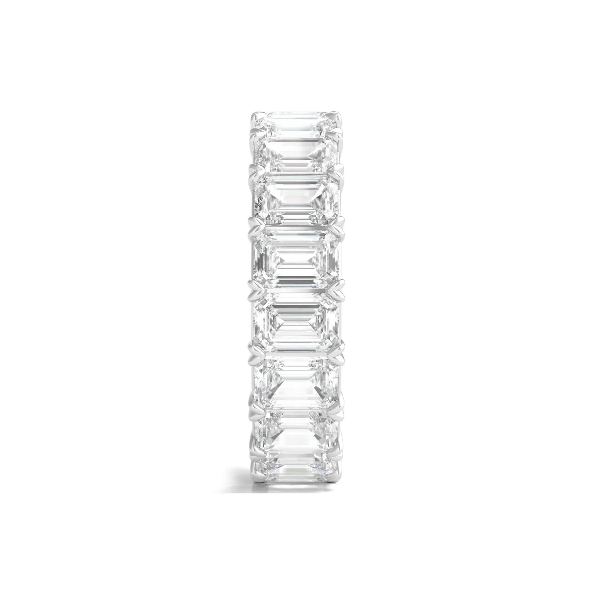 7 CT. Tw. Lab Grown Emerald-Cut Diamond Eternity Band Ring Platinum White Size 9 3mm - Image 3