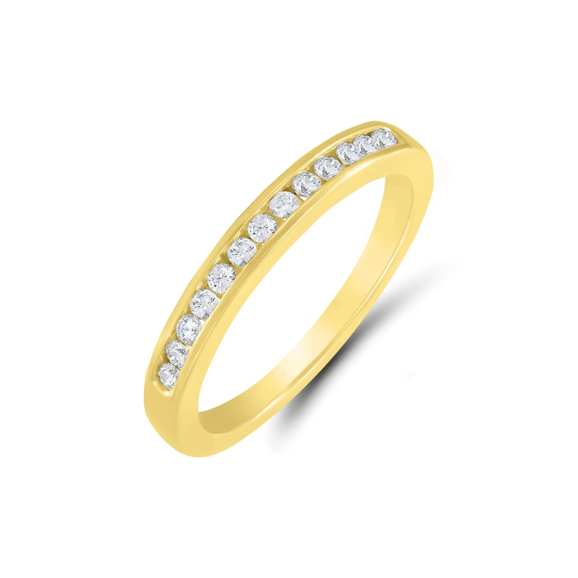 1 CT. Tw. Composite Diamond Engagement Ring Set 10K Yellow Gold Round Brilliant Cut Size 7 1mm - Image 5