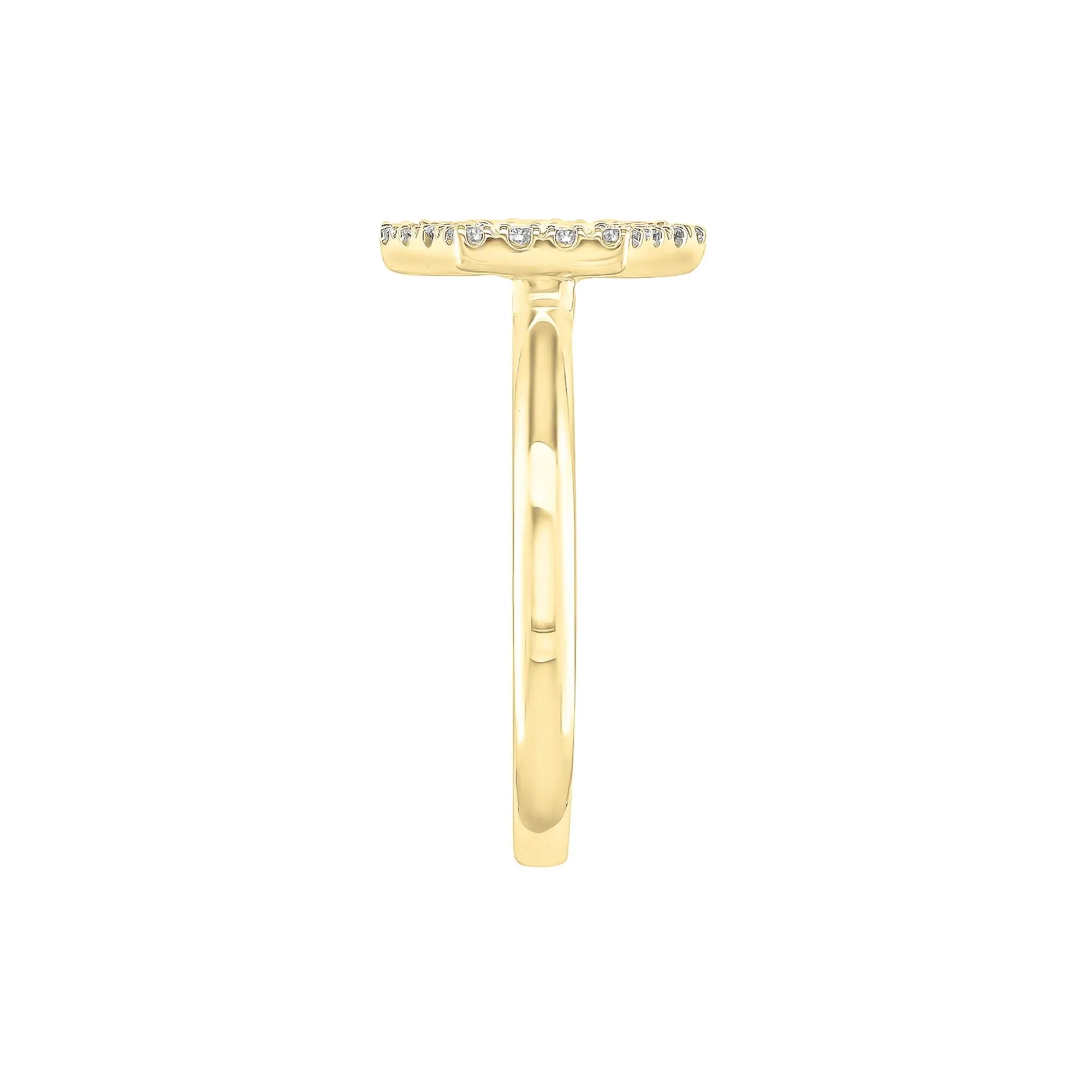 1/8 CT. Tw. Diamond Hexagon Ring 10K Yellow Gold Size 8 1mm - Image 3