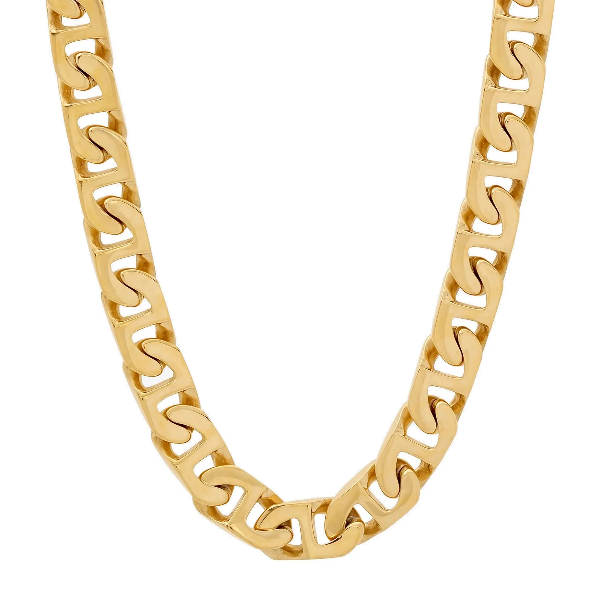Mariner Link Chain Yellow Ion-Plated Stainless Steel Necklace Size 24"