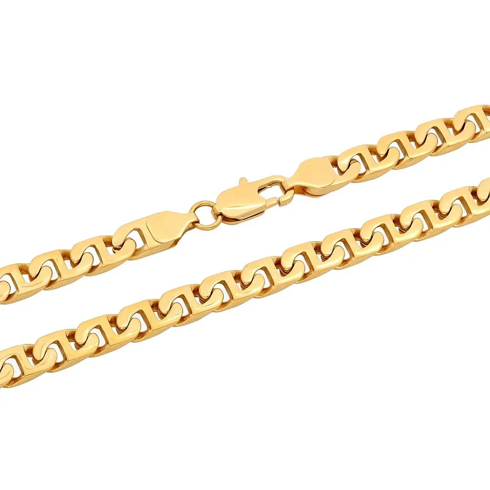 Mariner Link Chain Yellow Ion-Plated Stainless Steel Necklace Size 24" - Image 2