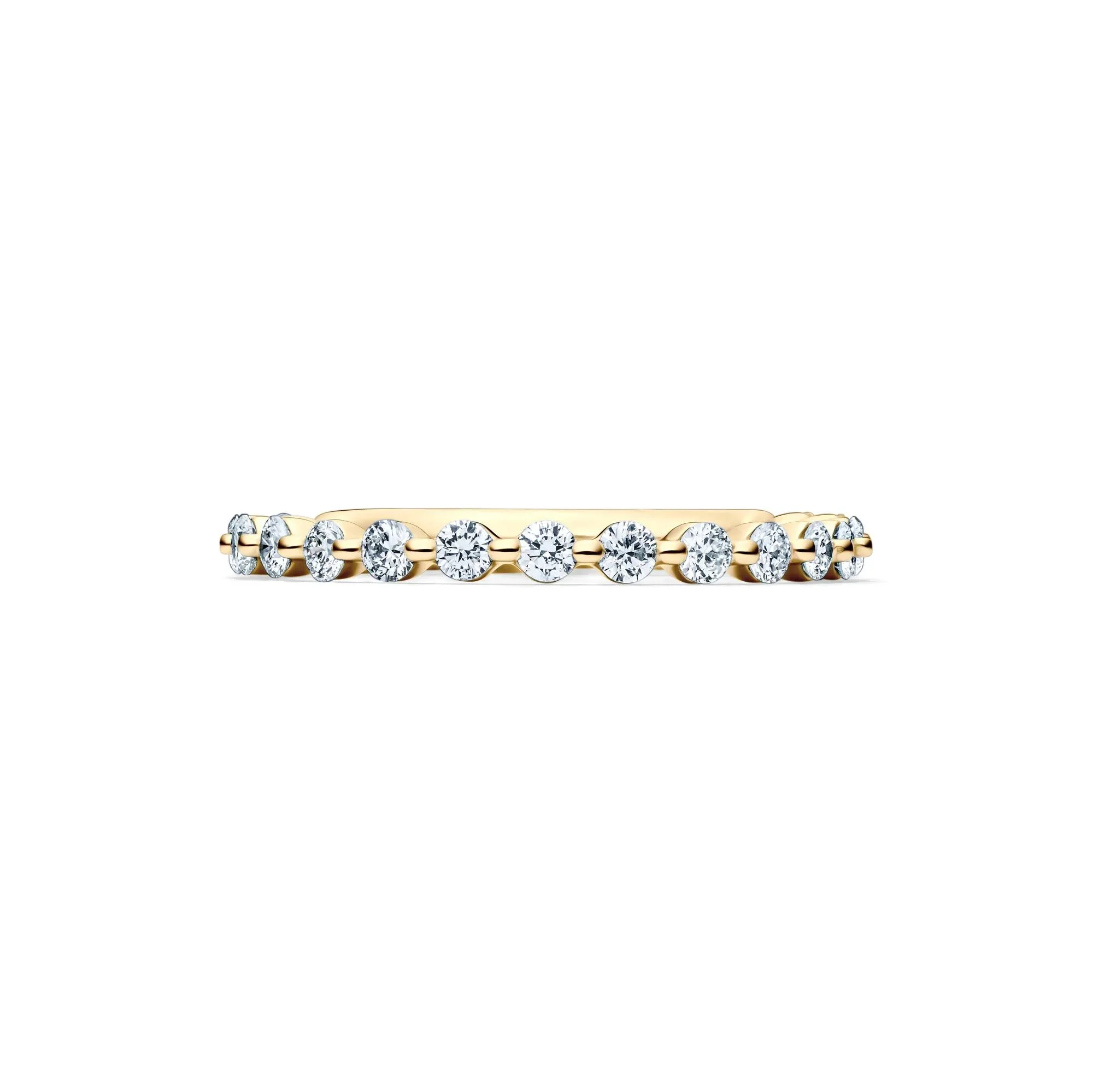 1/2 CT. Tw. Lab Grown Diamond Wedding Band Ring 14K Yellow Gold Round Brilliant Cut Size 9 2mm