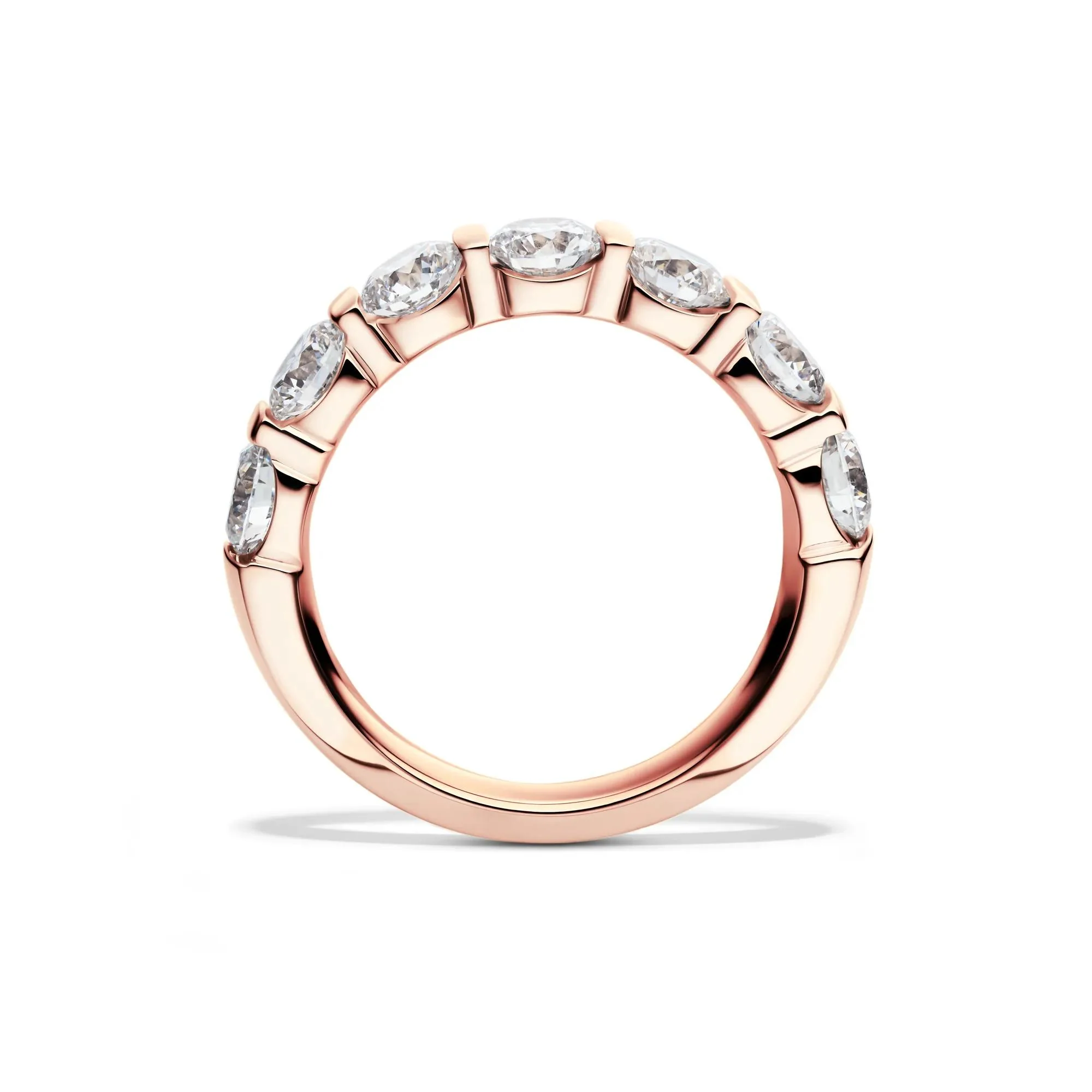 2 CT. Tw. Lab Grown Diamond Wedding Band Ring 14K Rose Gold Round Brilliant Cut Size 7.5 2mm - Image 2