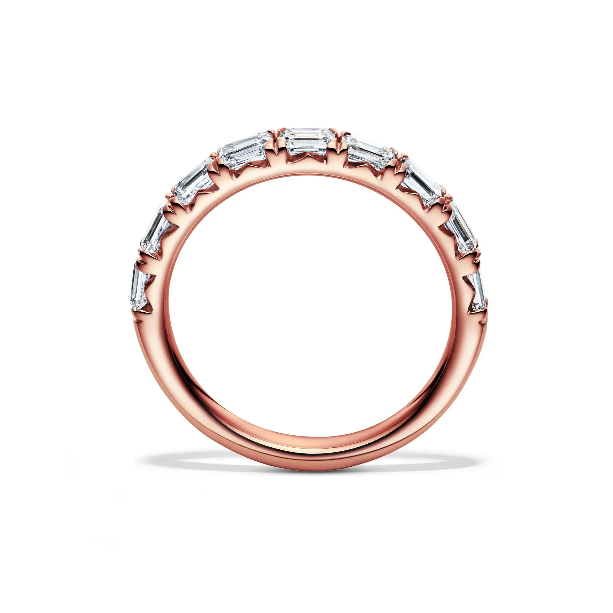 1 CT. Tw. Lab Grown Diamond East-West Band Ring 14K Rose Gold Size 6.5 3.5mm - Image 2