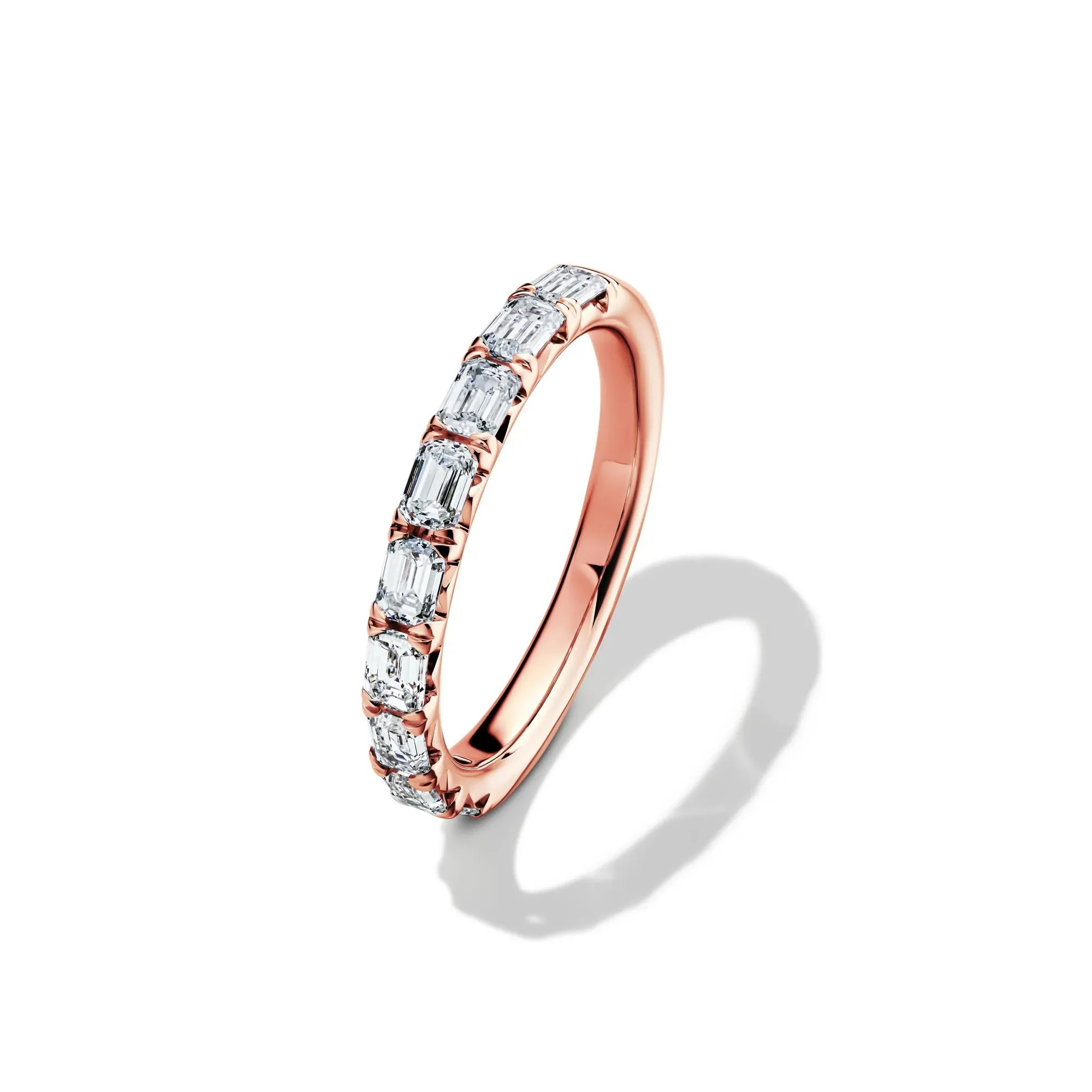 1 CT. Tw. Lab Grown Diamond East-West Band Ring 14K Rose Gold Size 6.5 3.5mm - Image 4