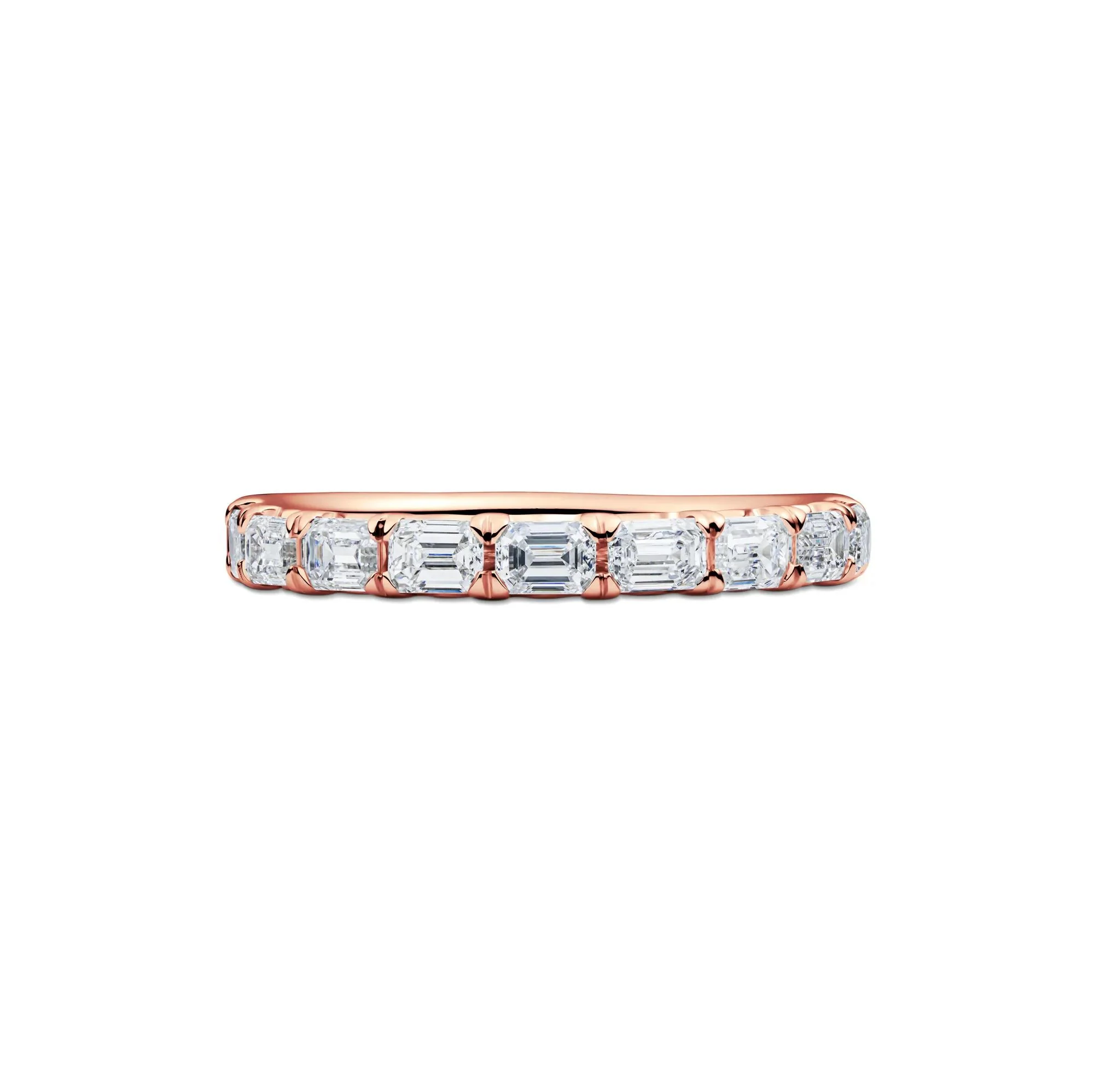 1 CT. Tw. Lab Grown Diamond East-West Band Ring 14K Rose Gold Size 7 3.5mm