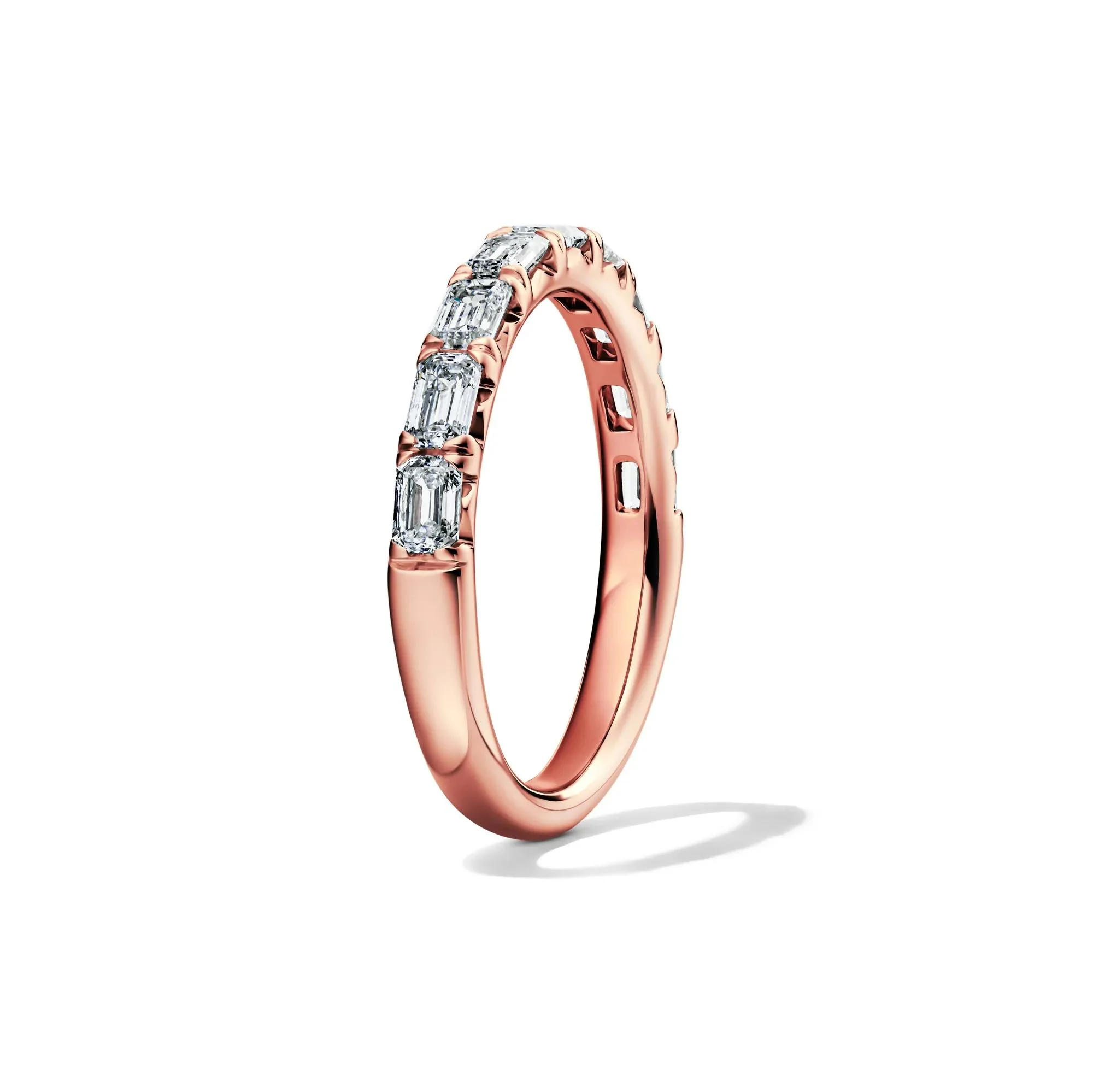 1 CT. Tw. Lab Grown Diamond East-West Band Ring 14K Rose Gold Size 7 3.5mm - Image 3