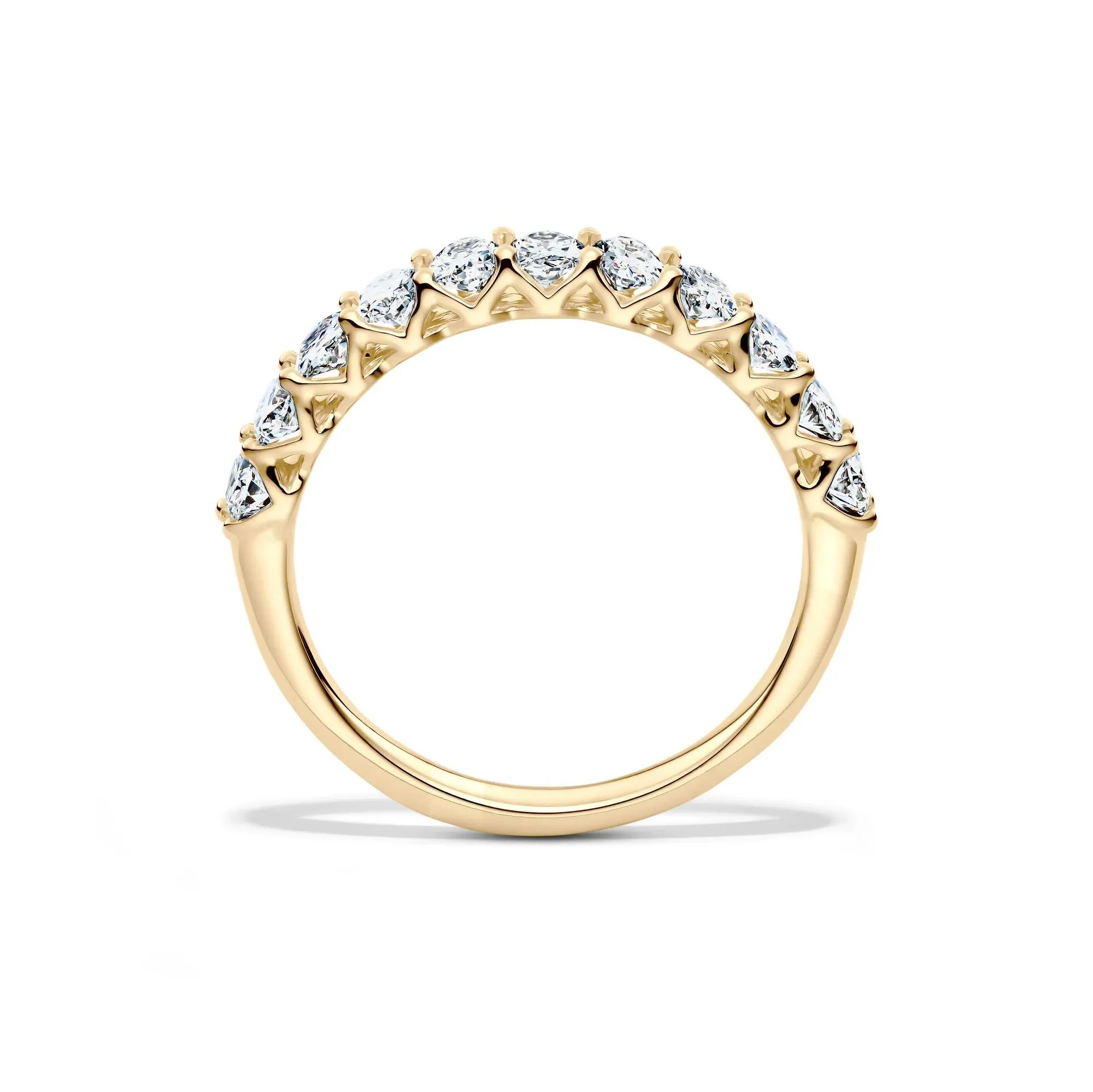 1 CT. Tw. Lab Grown Diamond Oval Anniversary Band Ring 14K Yellow Gold Size 5.5 2.5mm - Image 2