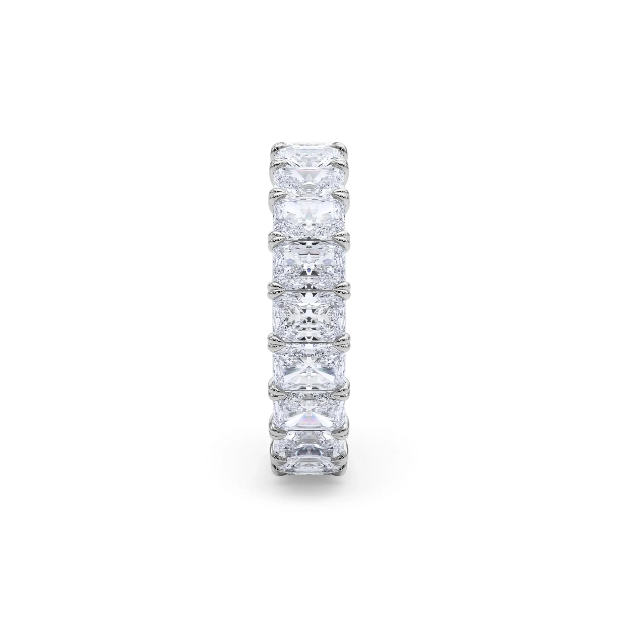 5 CT. Tw. Lab Grown Diamond Radiant-Cut Eternity Band Ring 14K White Gold Size 4 - Image 3