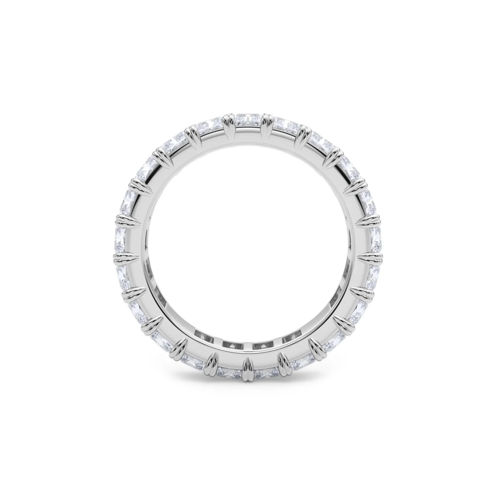 5 CT. Tw. Lab Grown Diamond Radiant-Cut Eternity Band Ring 14K White Gold Size 6 - Image 2