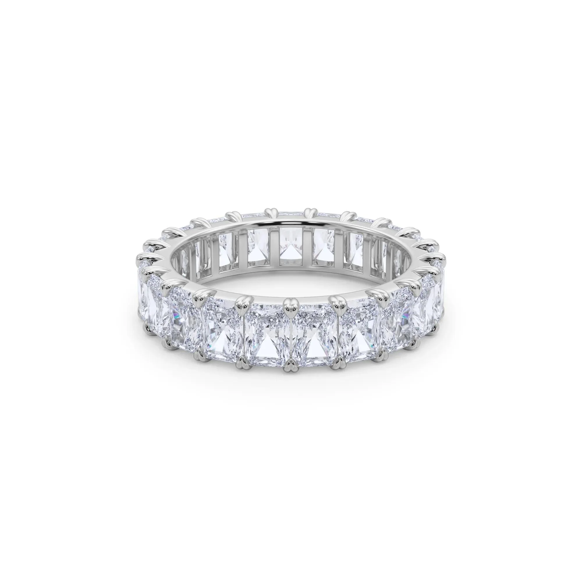 5 CT. Tw. Lab Grown Diamond Radiant-Cut Eternity Band Ring 14K White Gold Size 7 - Image 5
