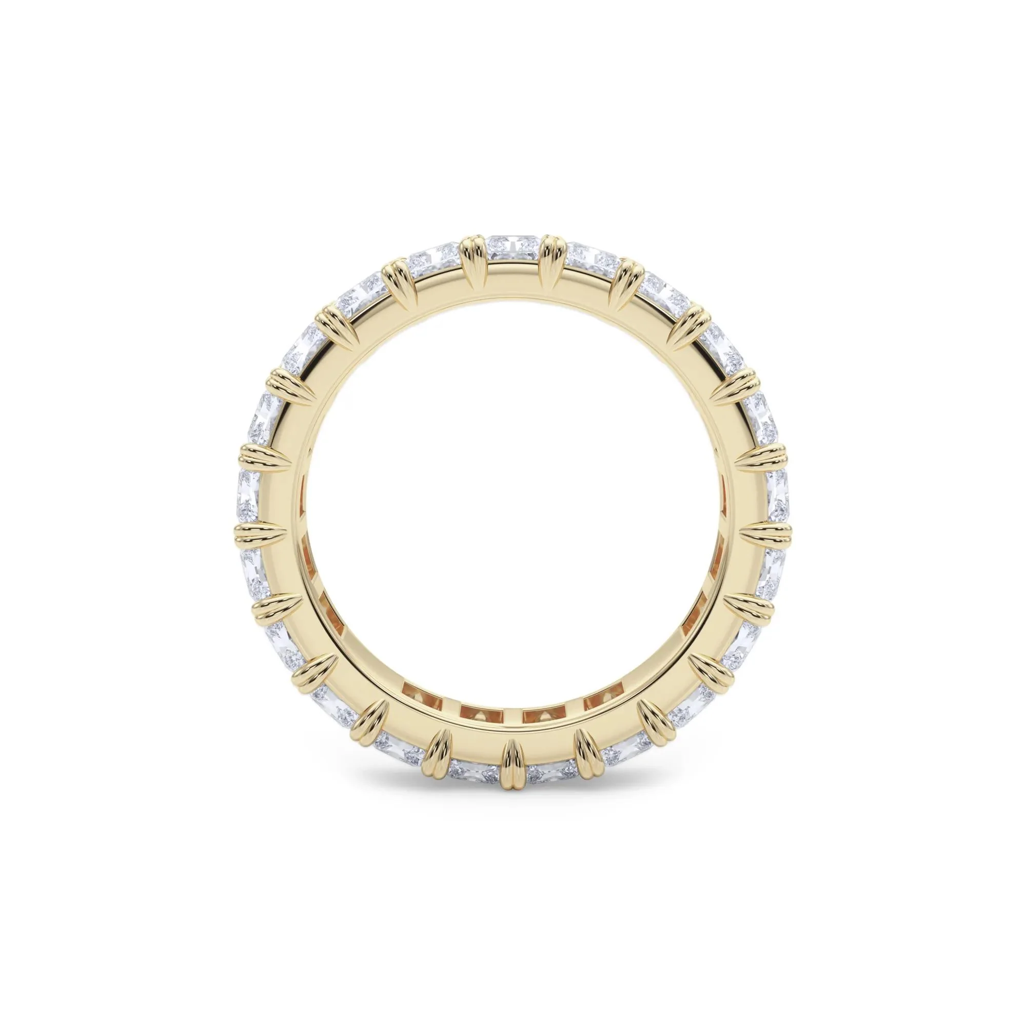5 CT. Tw. Lab Grown Diamond Radiant-Cut Eternity Band Ring 14K Yellow Gold Size 5 - Image 2