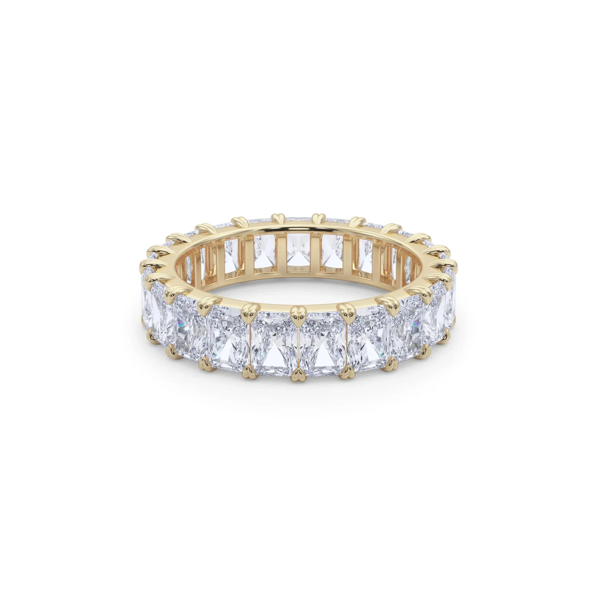 5 CT. Tw. Lab Grown Diamond Radiant-Cut Eternity Band Ring 14K Yellow Gold Size 5 - Image 5
