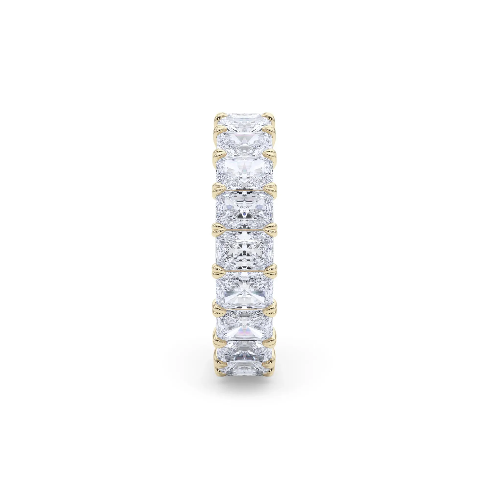 5 CT. Tw. Lab Grown Diamond Radiant-Cut Eternity Band Ring 14K Yellow Gold Size 6 - Image 3