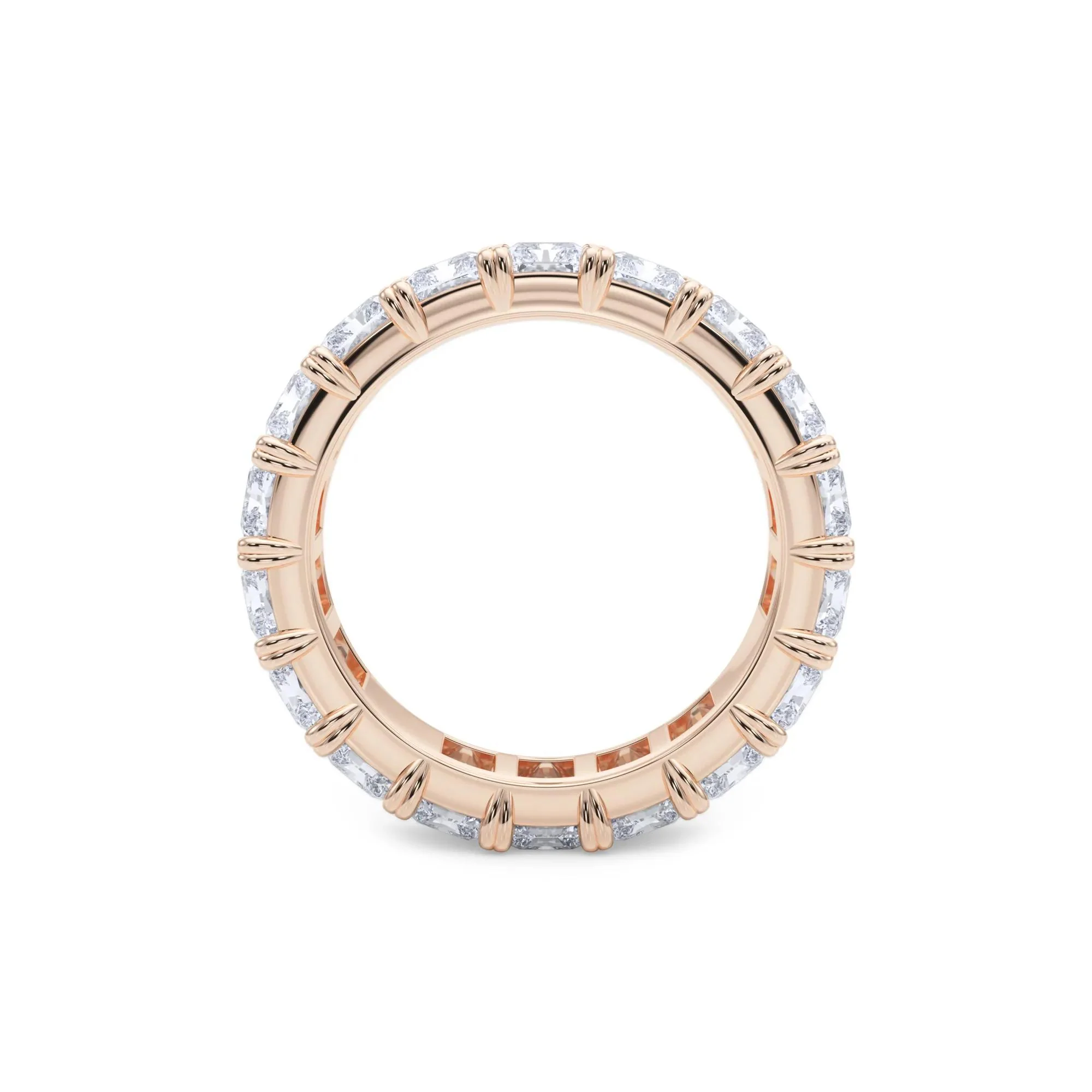 7 CT. Tw. Lab Grown Diamond Radiant-Cut Eternity Band Ring 14K Rose Gold Size 5.5 - Image 2
