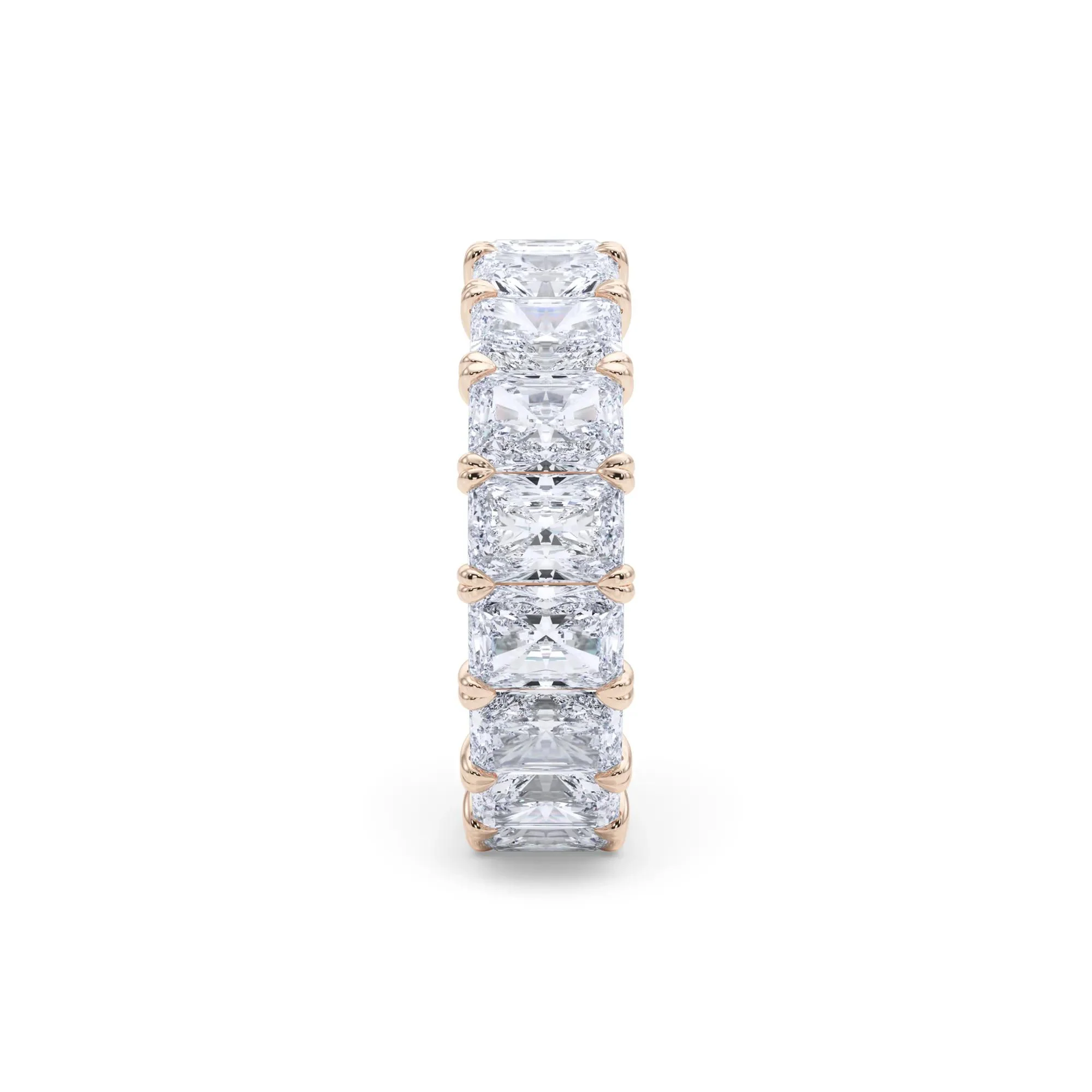 7 CT. Tw. Lab Grown Diamond Radiant-Cut Eternity Band Ring 14K Rose Gold Size 5.5 - Image 3
