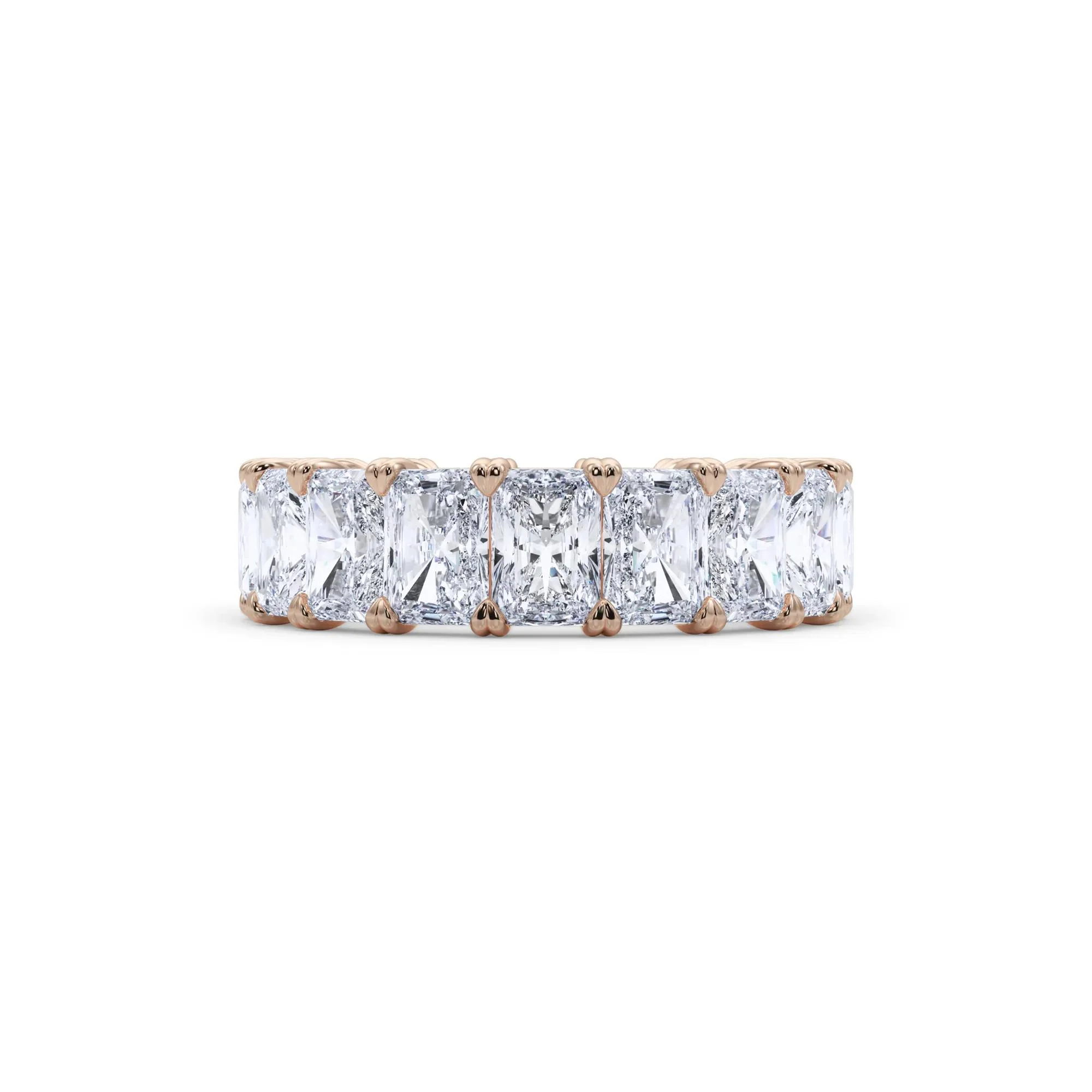 7 CT. Tw. Lab Grown Diamond Radiant-Cut Eternity Band Ring 14K Rose Gold Size 7
