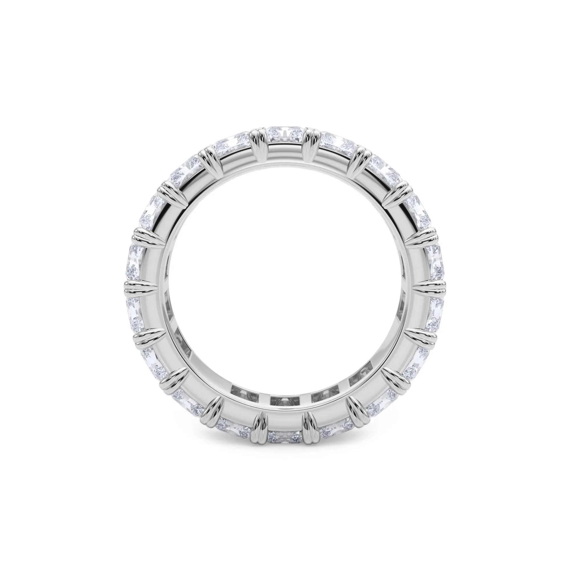 7 CT. Tw. Lab Grown Diamond Radiant-Cut Eternity Band Ring 14K White Gold Size 4.5 - Image 2