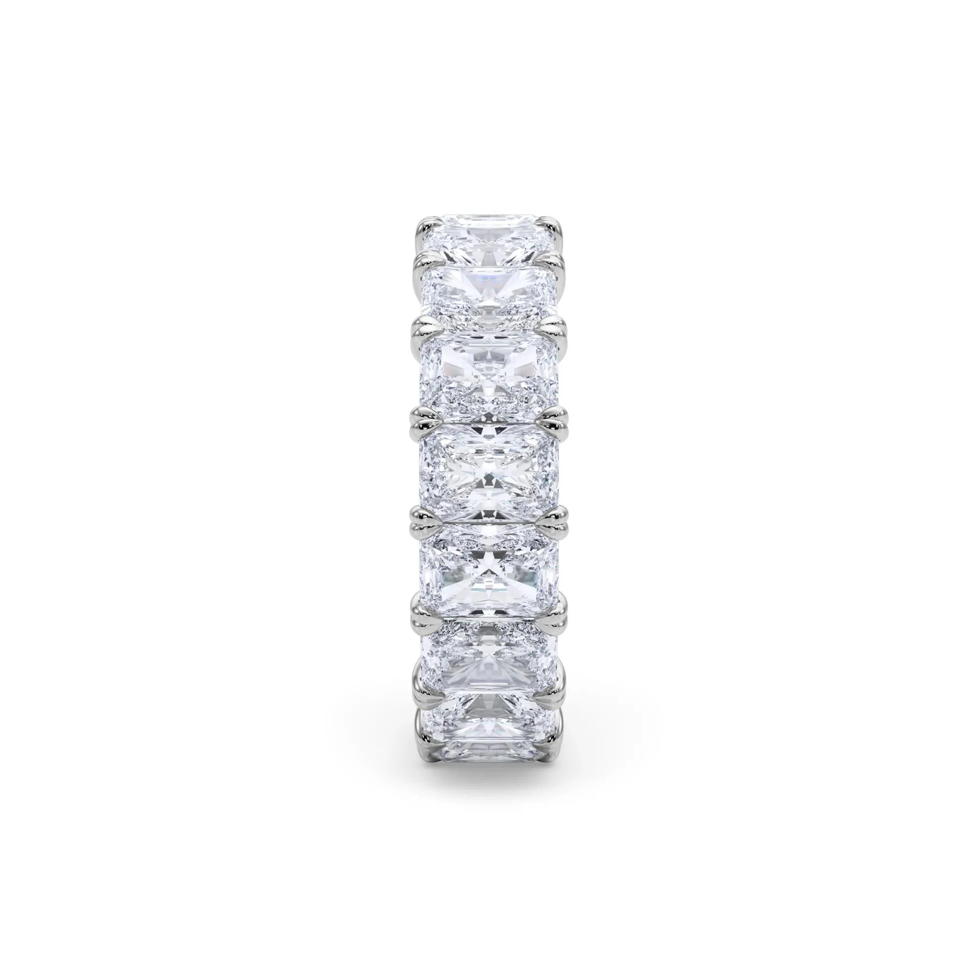 7 CT. Tw. Lab Grown Diamond Radiant-Cut Eternity Band Ring 14K White Gold Size 4.5 - Image 3
