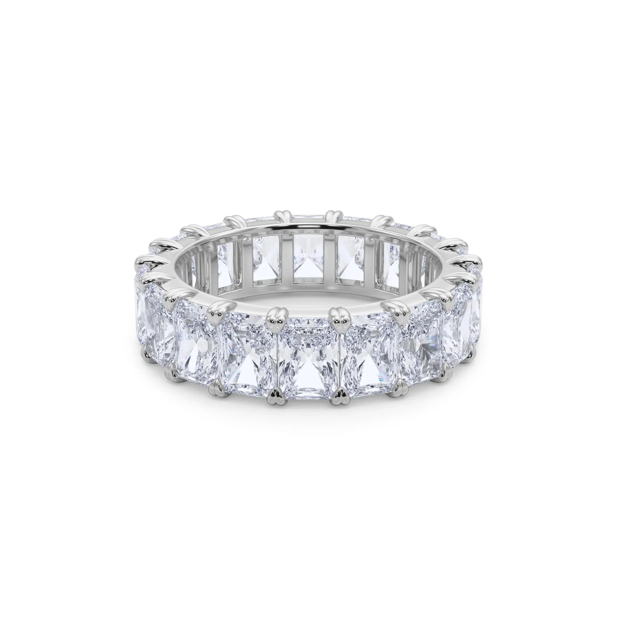 7 CT. Tw. Lab Grown Diamond Radiant-Cut Eternity Band Ring 14K White Gold Size 8 - Image 5