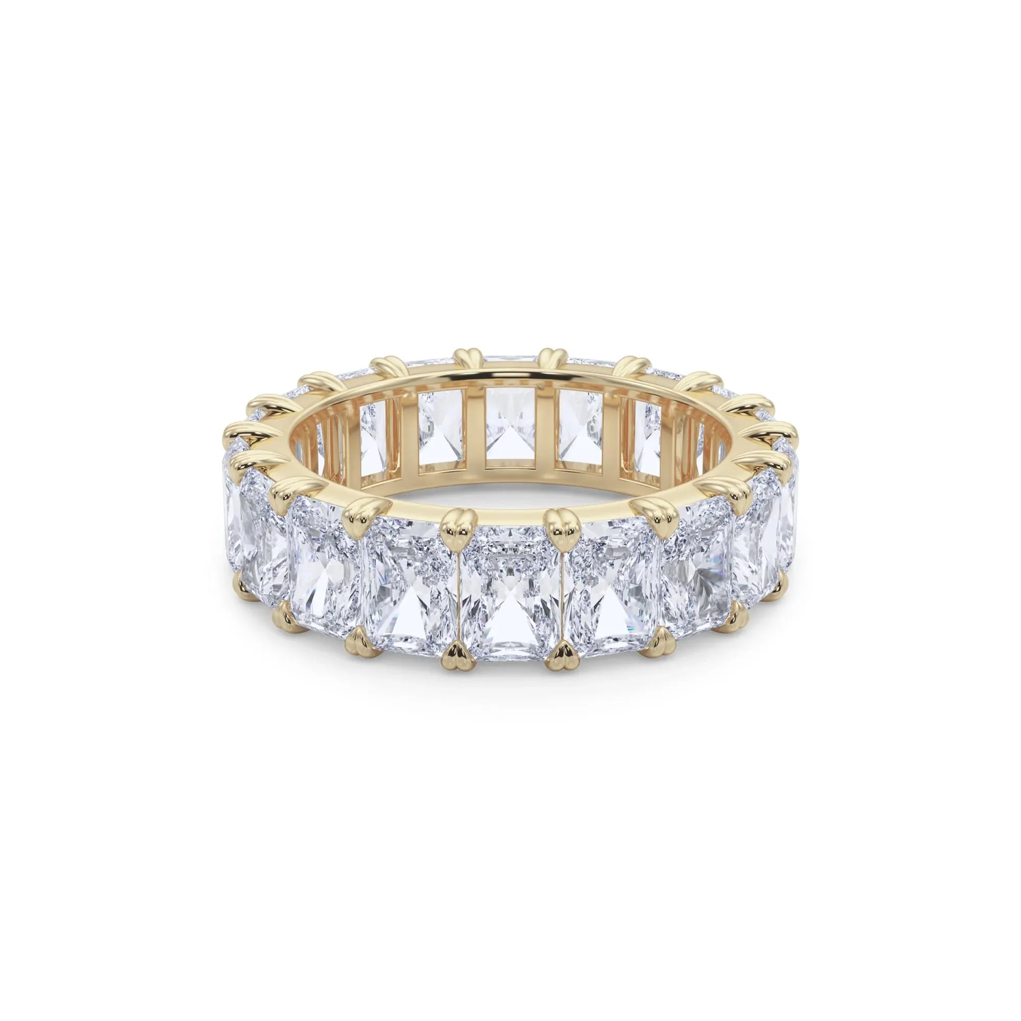 7 CT. Tw. Lab Grown Diamond Radiant-Cut Eternity Band Ring 14K Yellow Gold Size 6.5 - Image 5