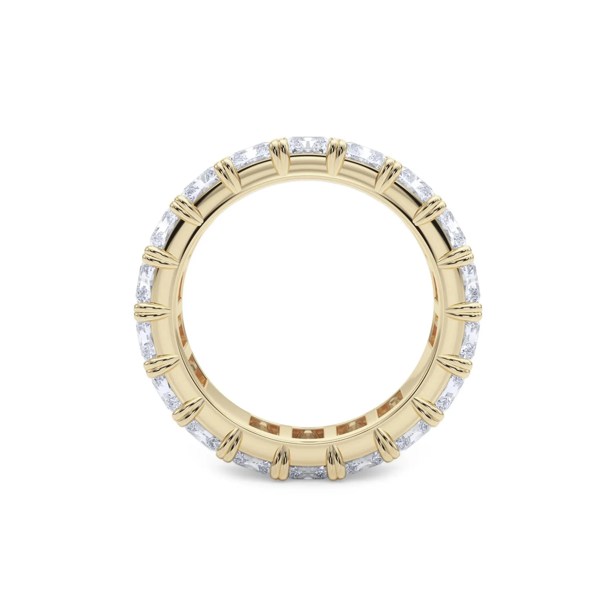 7 CT. Tw. Lab Grown Diamond Radiant-Cut Eternity Band Ring 14K Yellow Gold Size 8 - Image 2