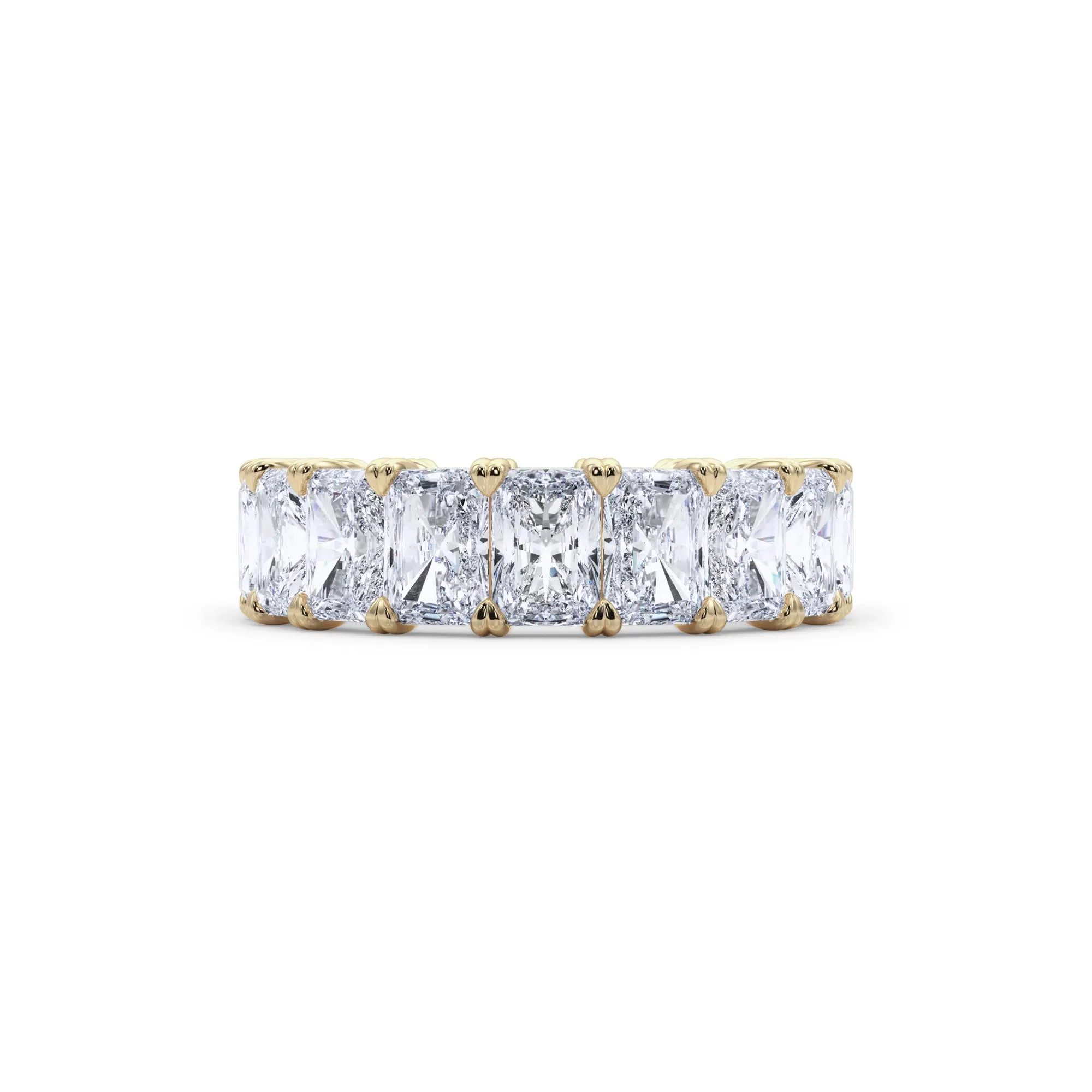 7 CT. Tw. Lab Grown Diamond Radiant-Cut Eternity Band Ring 14K Yellow Gold Size 8.5