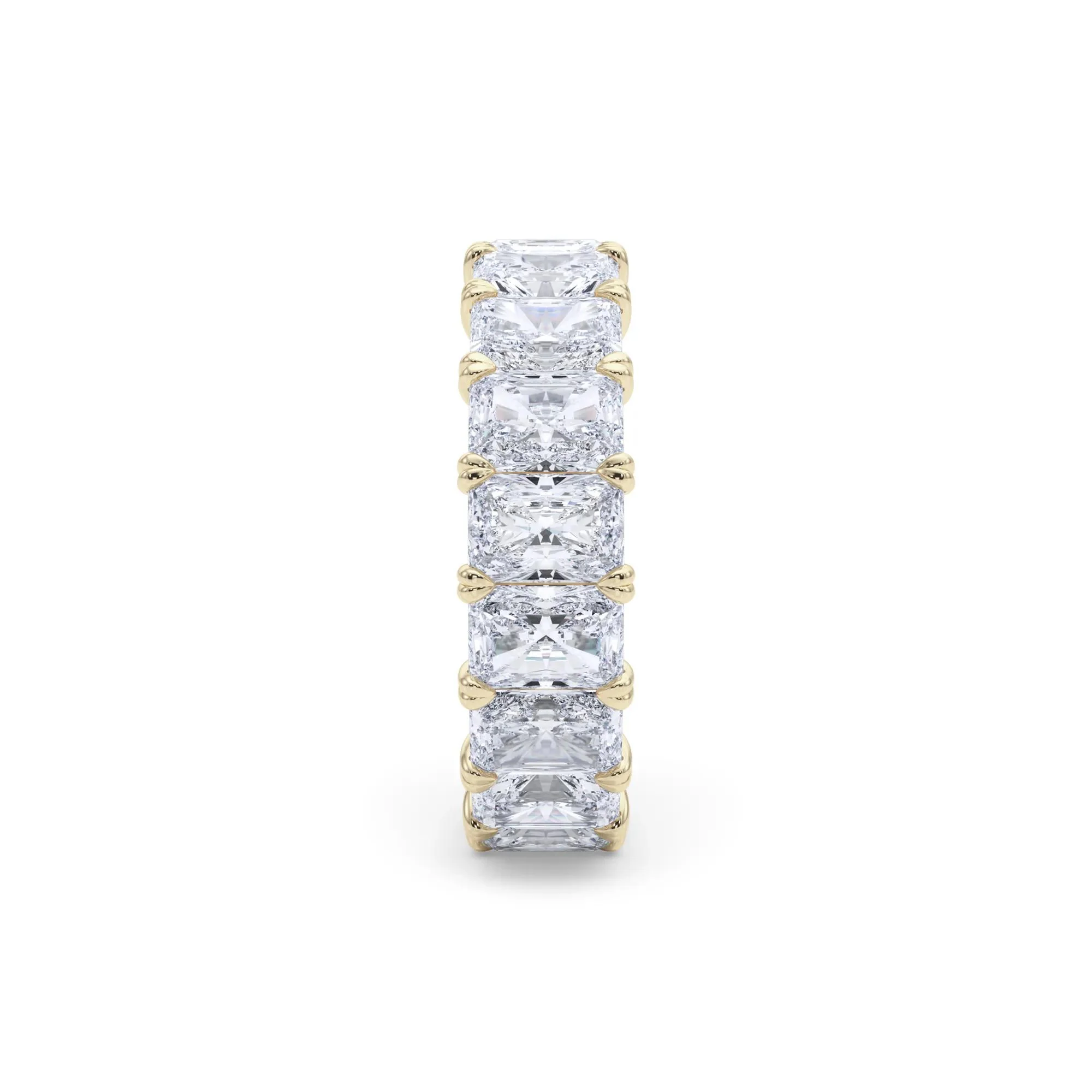 7 CT. Tw. Lab Grown Diamond Radiant-Cut Eternity Band Ring 14K Yellow Gold Size 8.5 - Image 3