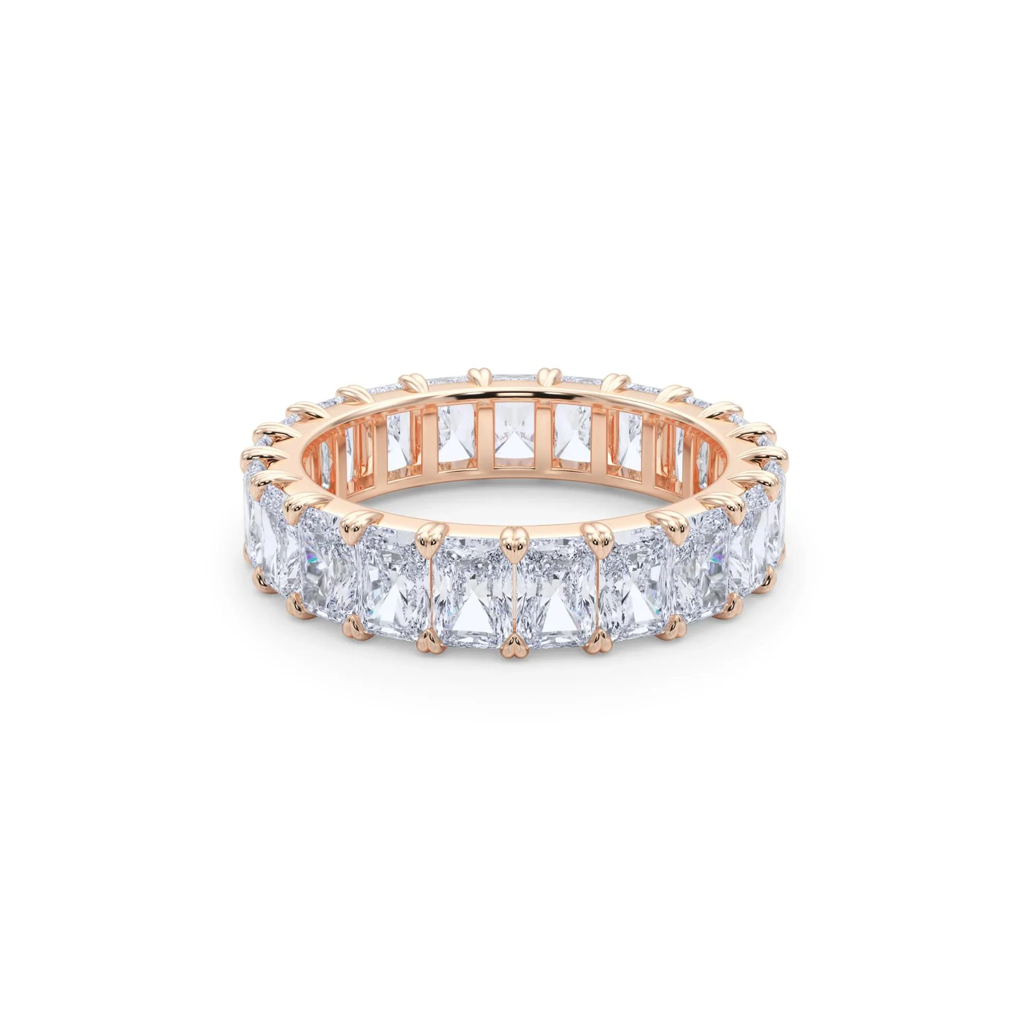5 CT. Tw. Lab Grown Diamond Radiant-Cut Eternity Band Ring 14K Rose Gold Size 6.5 - Image 5