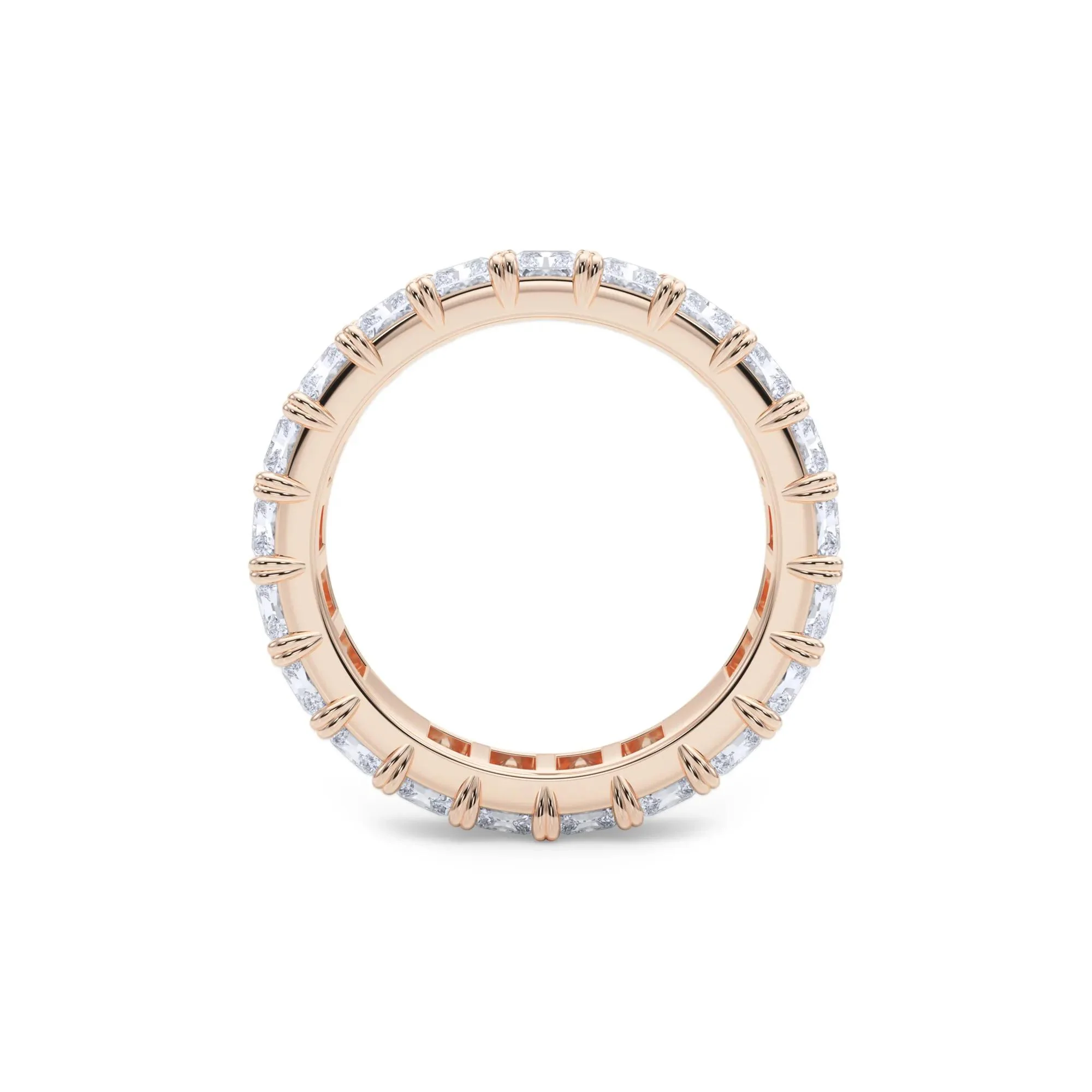 5 CT. Tw. Lab Grown Diamond Radiant-Cut Eternity Band Ring 14K Rose Gold Size 7 - Image 2
