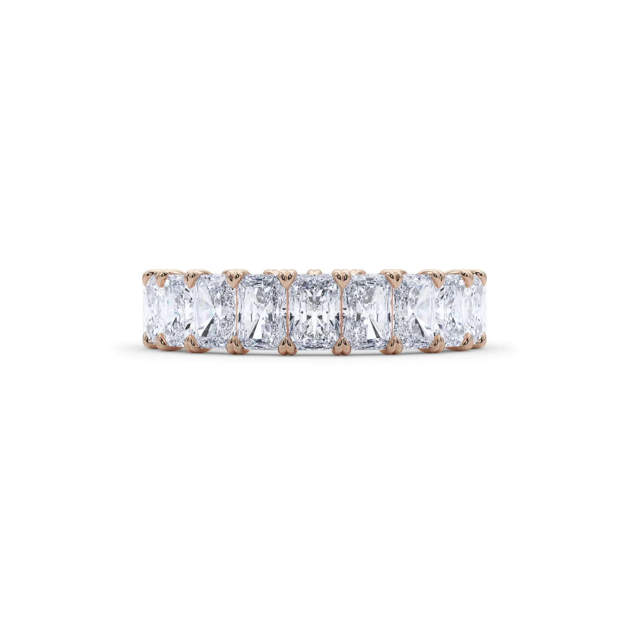 5 CT. Tw. Lab Grown Diamond Radiant-Cut Eternity Band Ring 14K Rose Gold Size 7.5