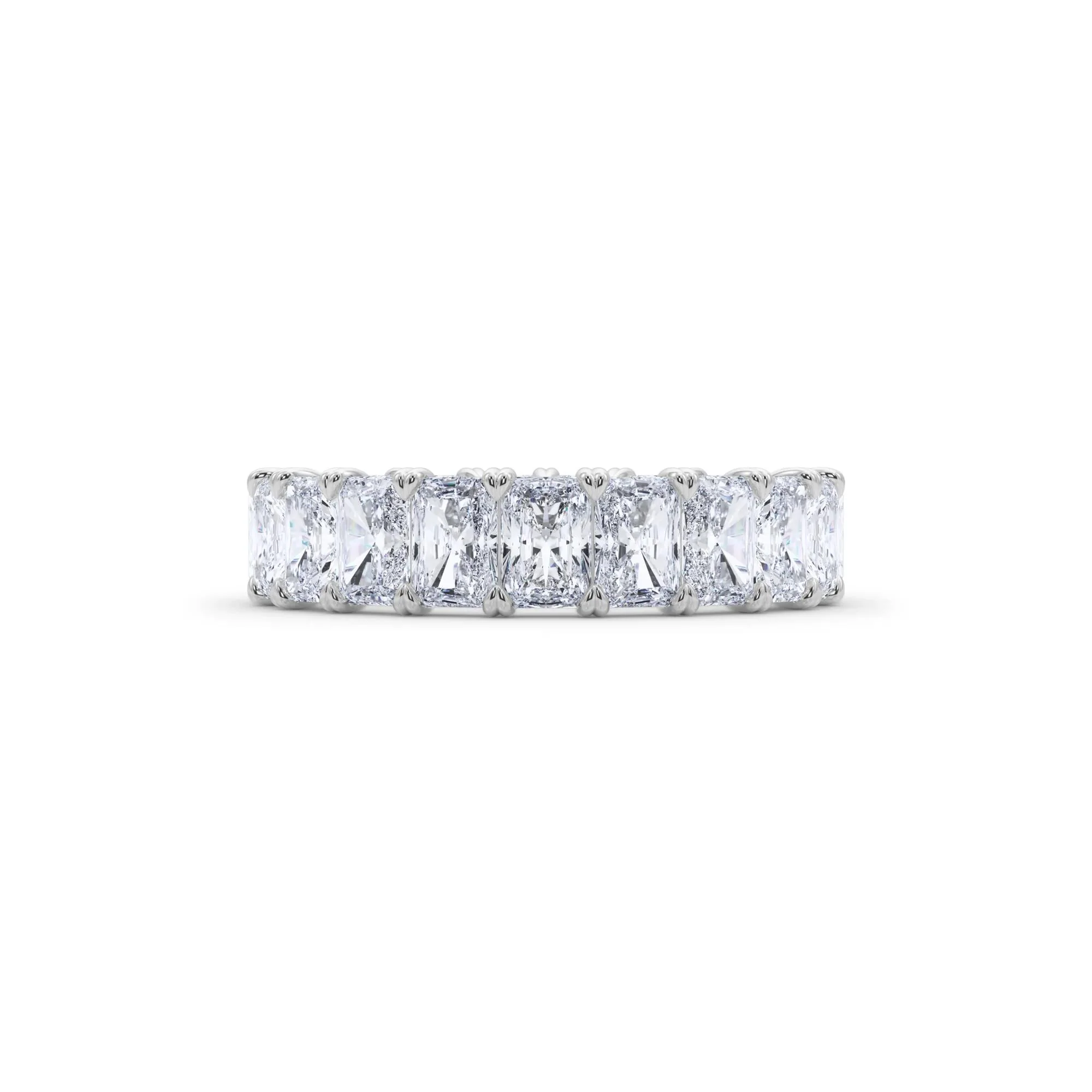 5 CT. Tw. Lab Grown Diamond Radiant-Cut Eternity Band Ring Platinum White Size 8.5