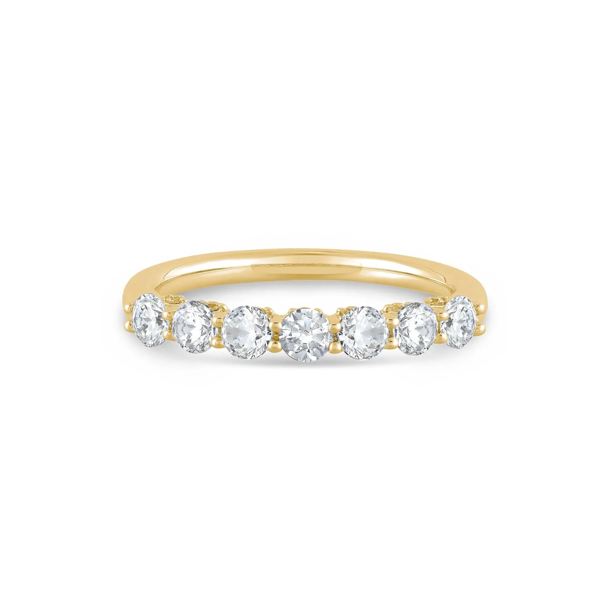 1 CT. Tw. Lab Grown Diamond Band Ring 14K Yellow Gold Round Brilliant Cut Size 9 1mm