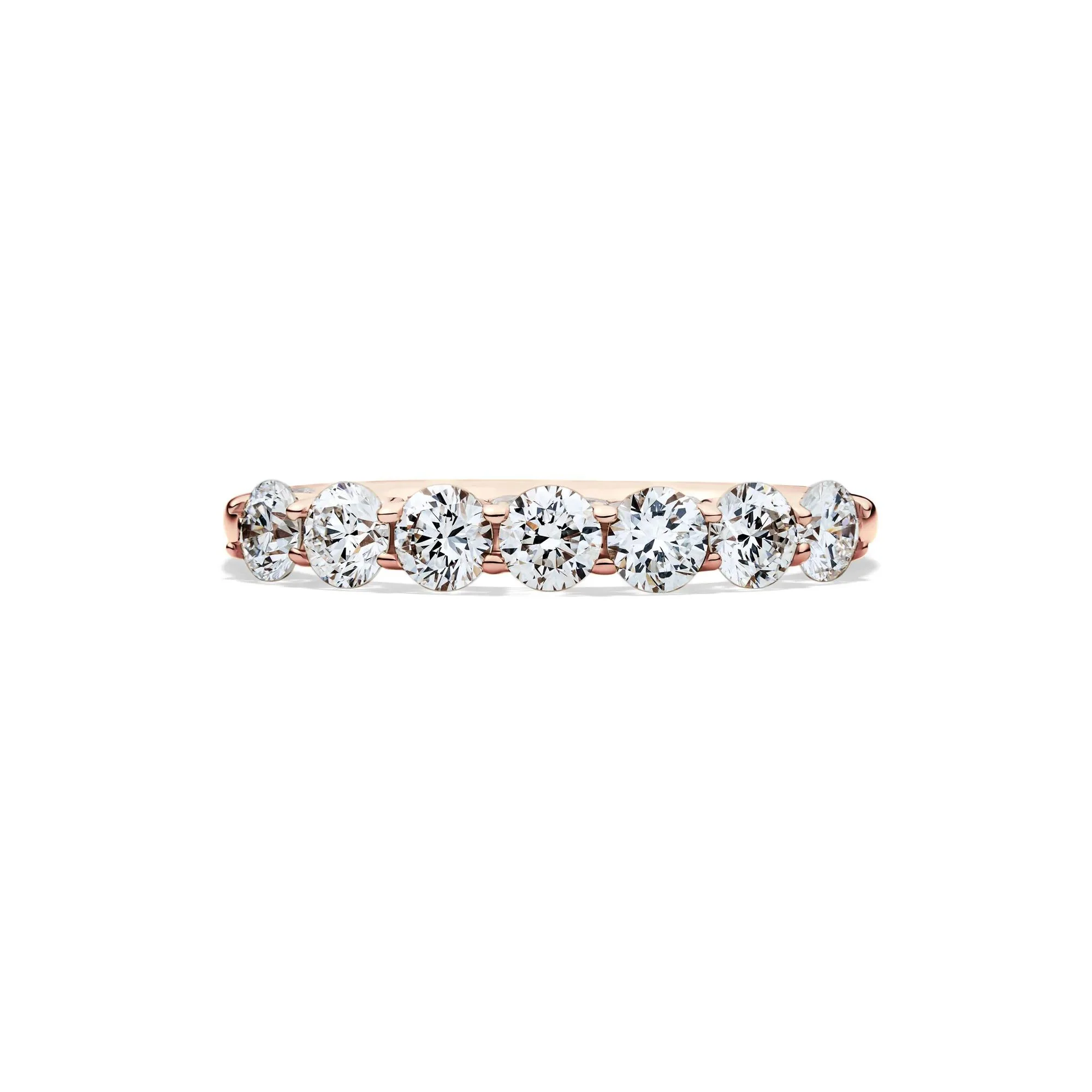 1 CT. Tw. Lab Grown Diamond Band Ring 14K Rose Gold Round Brilliant Cut Size 6 1mm