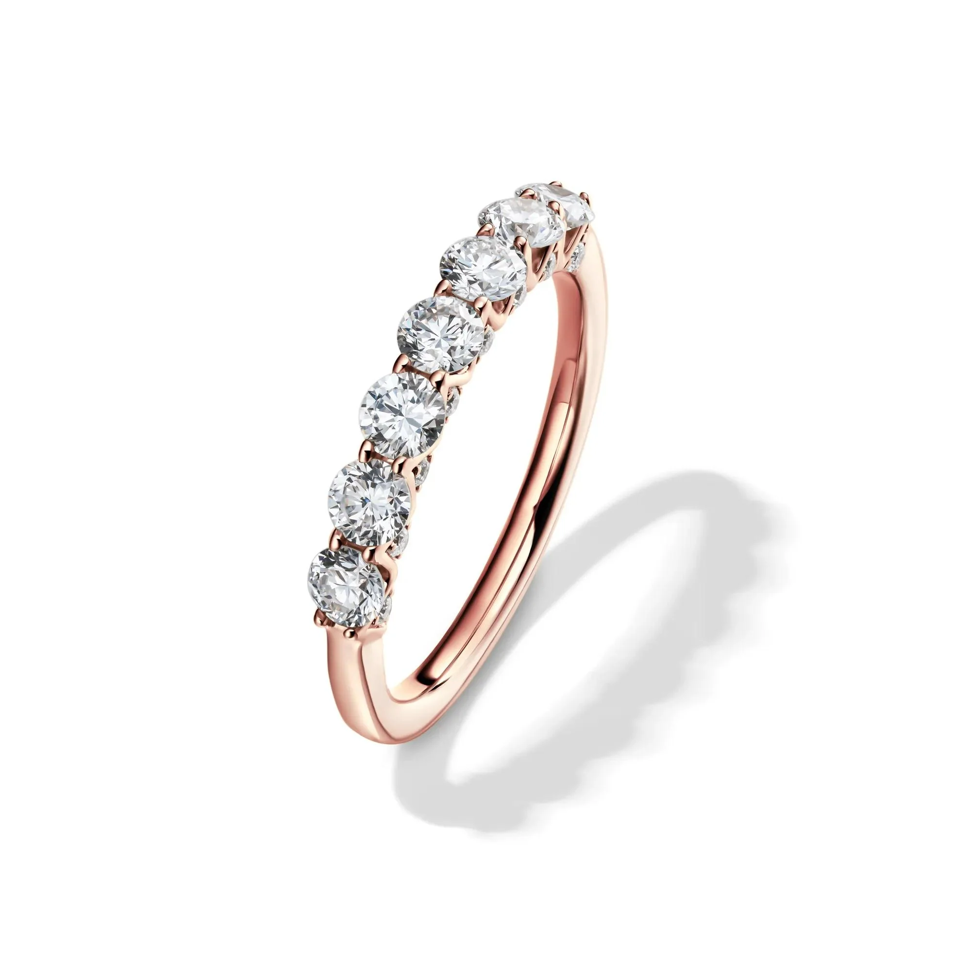 1 CT. Tw. Lab Grown Diamond Band Ring 14K Rose Gold Round Brilliant Cut Size 7.5 1mm - Image 4