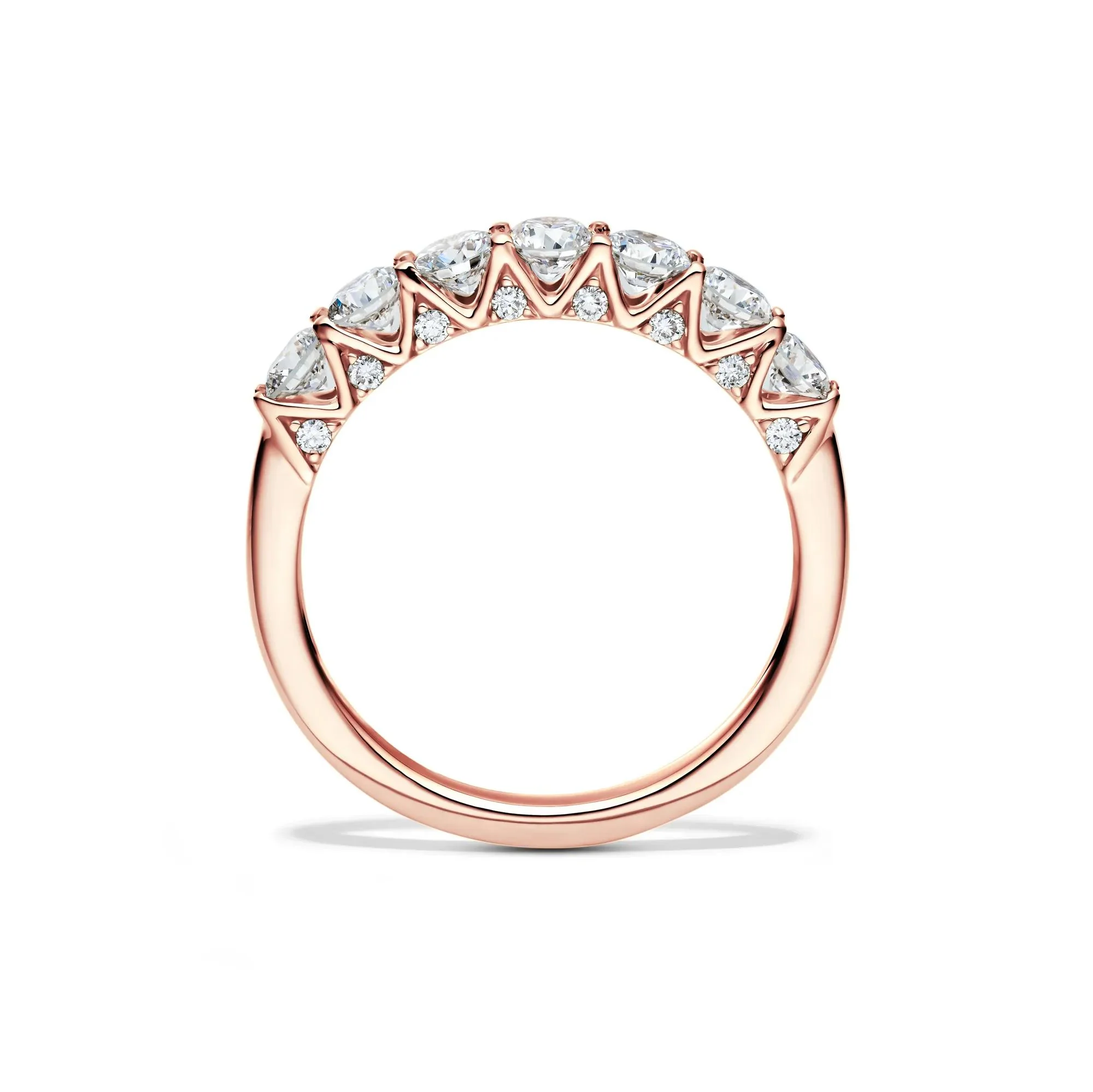 1 CT. Tw. Lab Grown Diamond Band Ring 14K Rose Gold Round Brilliant Cut Size 9 1mm - Image 2