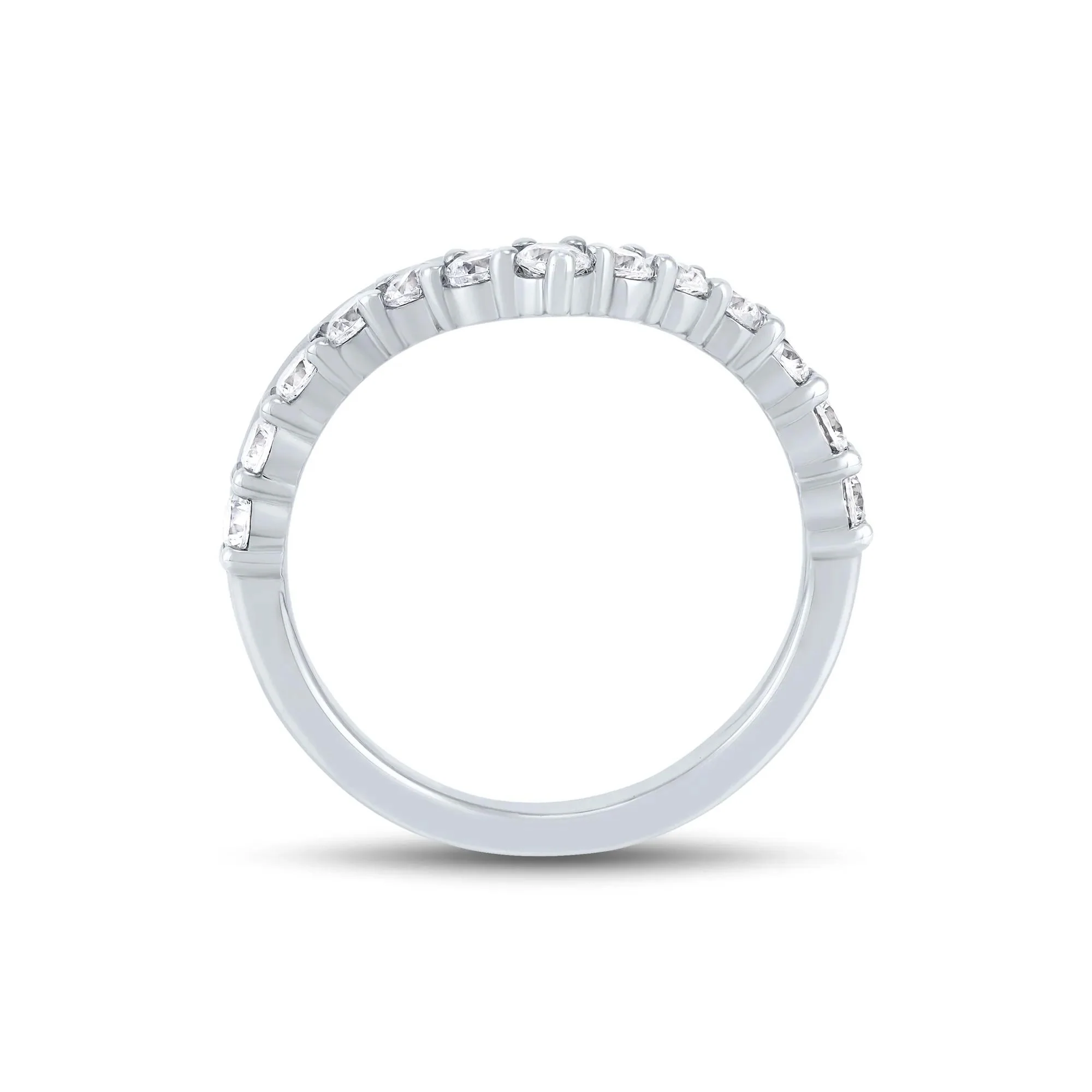 3/4 CT. Tw. Lab Grown Diamond Chevron Enhancer 14K White Gold Ring Size 9 1mm - Image 2