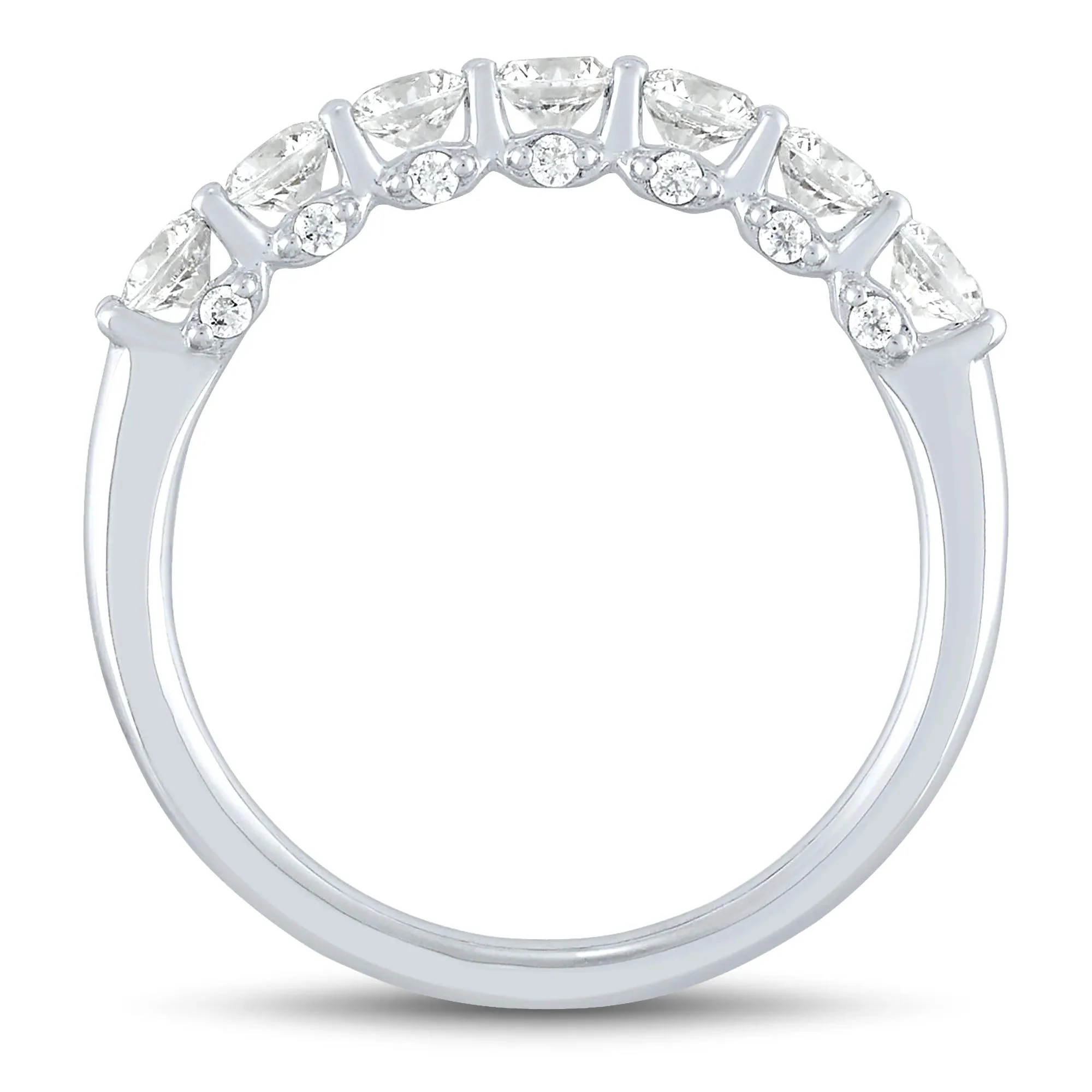1 CT. Tw. Lab Grown Diamond Band Ring 14K White Gold Round Brilliant Cut Size 8 1mm - Image 2