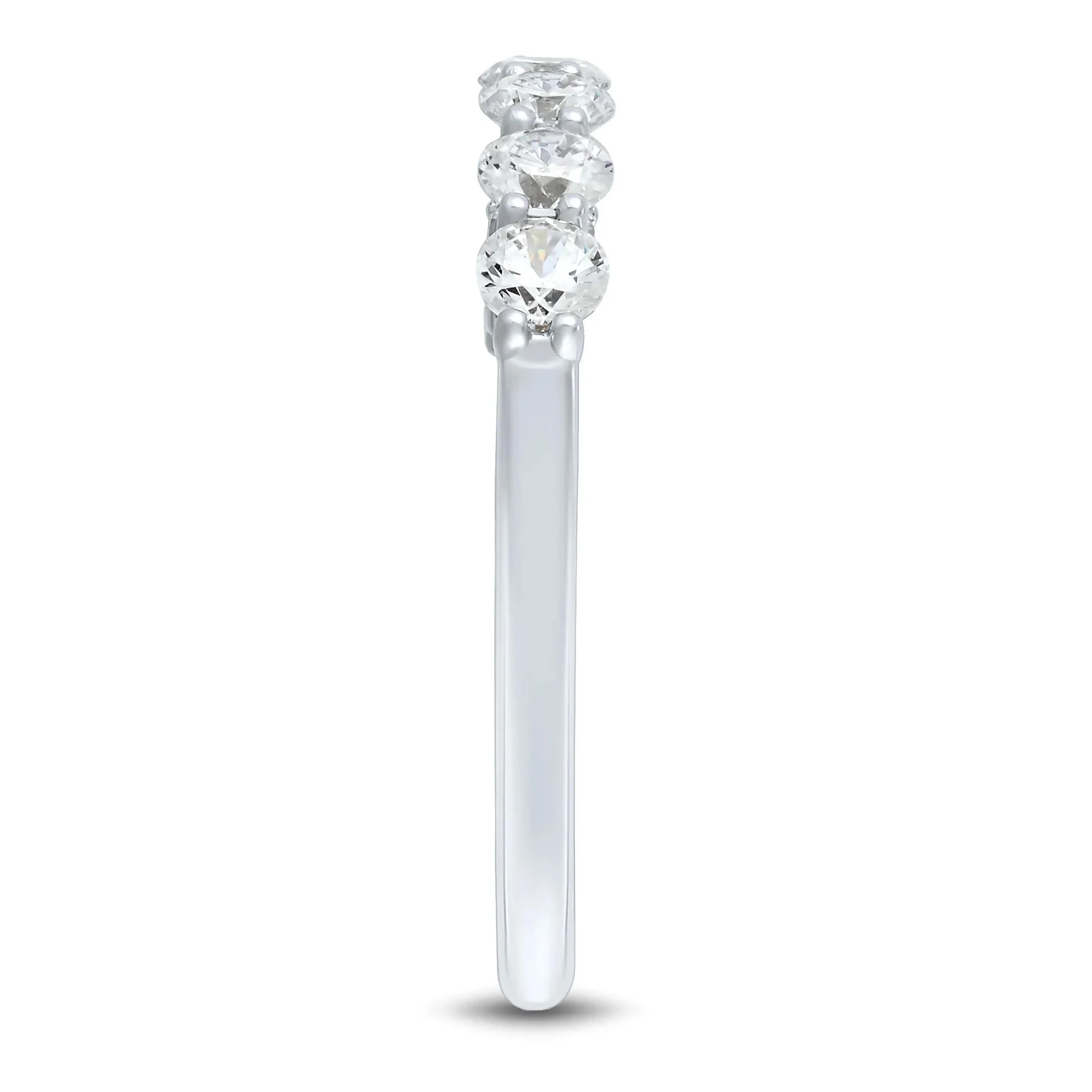 1 CT. Tw. Lab Grown Diamond Band Ring 14K White Gold Round Brilliant Cut Size 8.5 1mm - Image 3
