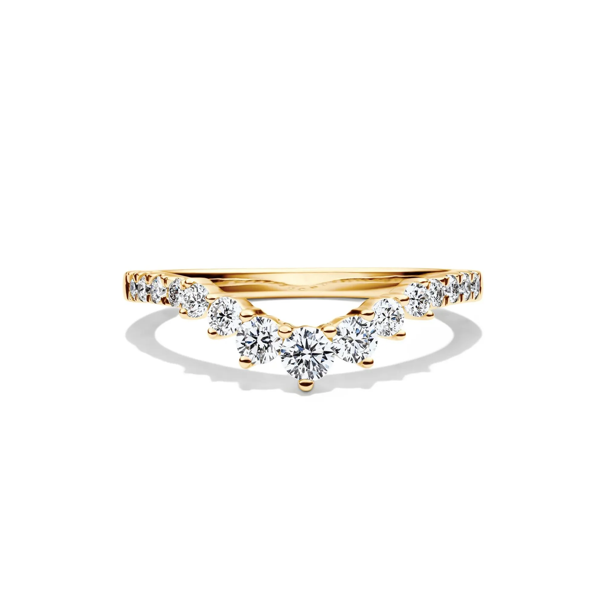 1/2 CT. Tw. Lab Grown Diamond Contour Band Ring 14K Yellow Gold Size 8