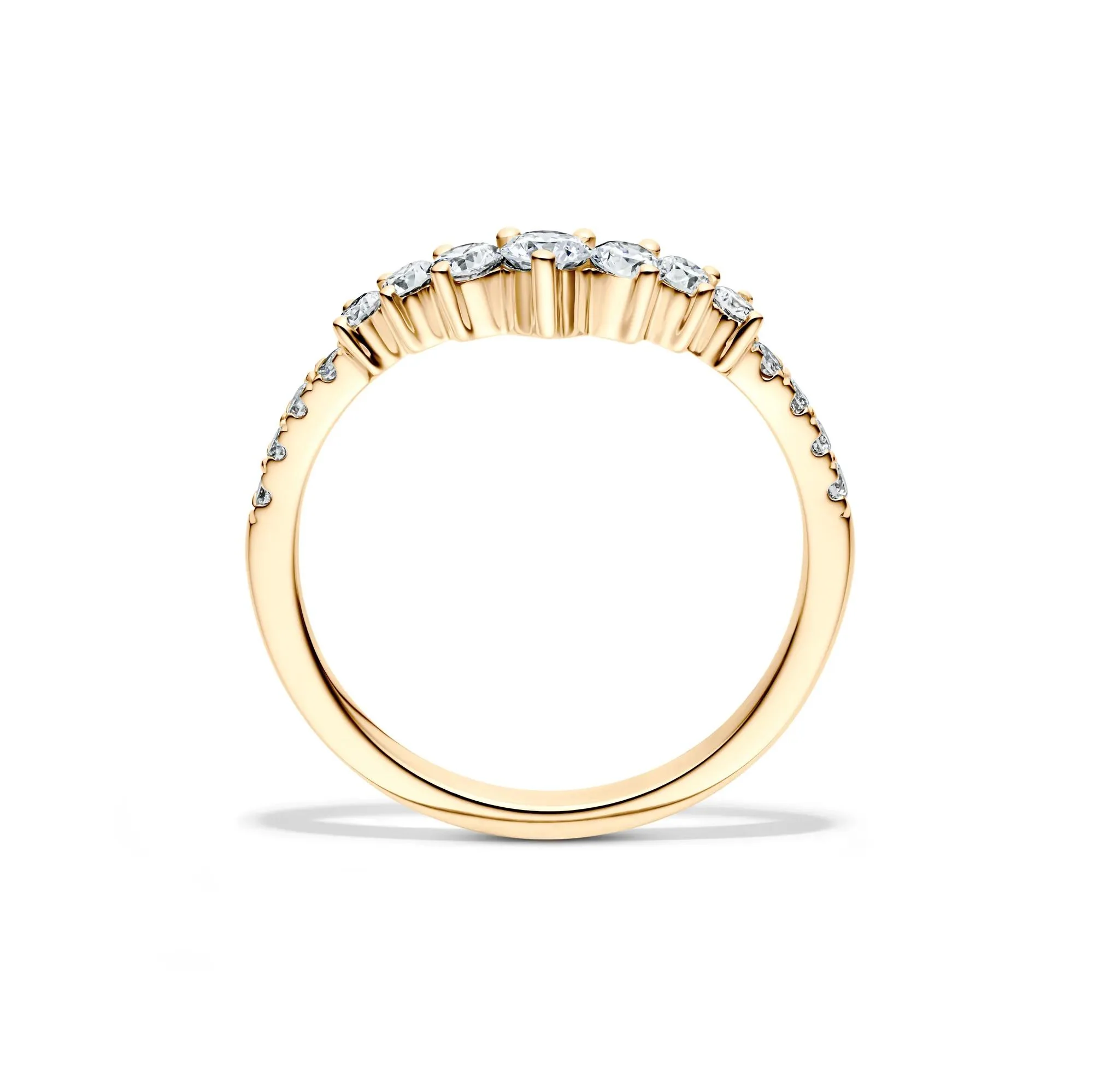 1/2 CT. Tw. Lab Grown Diamond Contour Band Ring 14K Yellow Gold Size 8 - Image 2