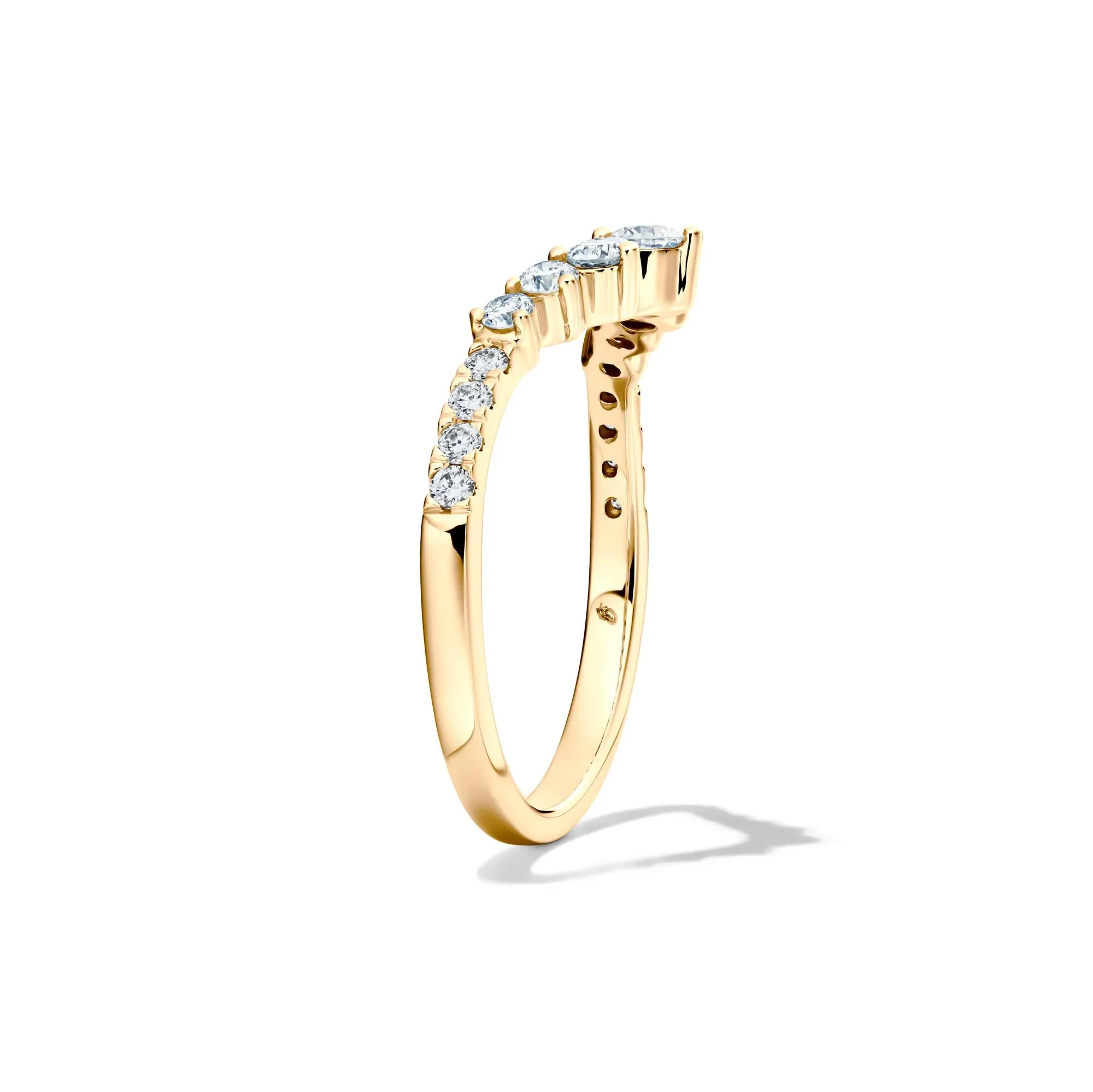 1/2 CT. Tw. Lab Grown Diamond Contour Band Ring 14K Yellow Gold Size 8 - Image 3