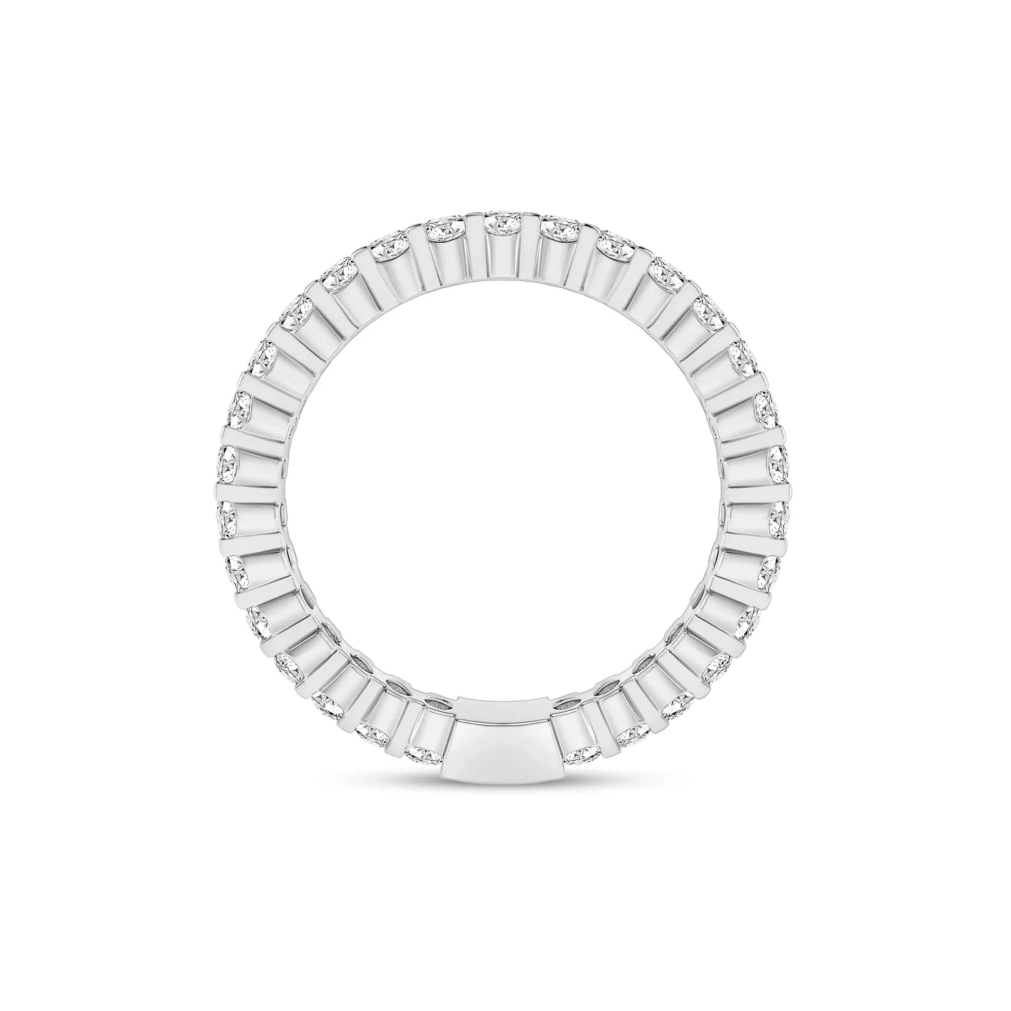 1 CT. Tw. Round-Cut Sizeable Diamond Eternity Band Ring 14K White Gold Size 7 2mm - Image 2