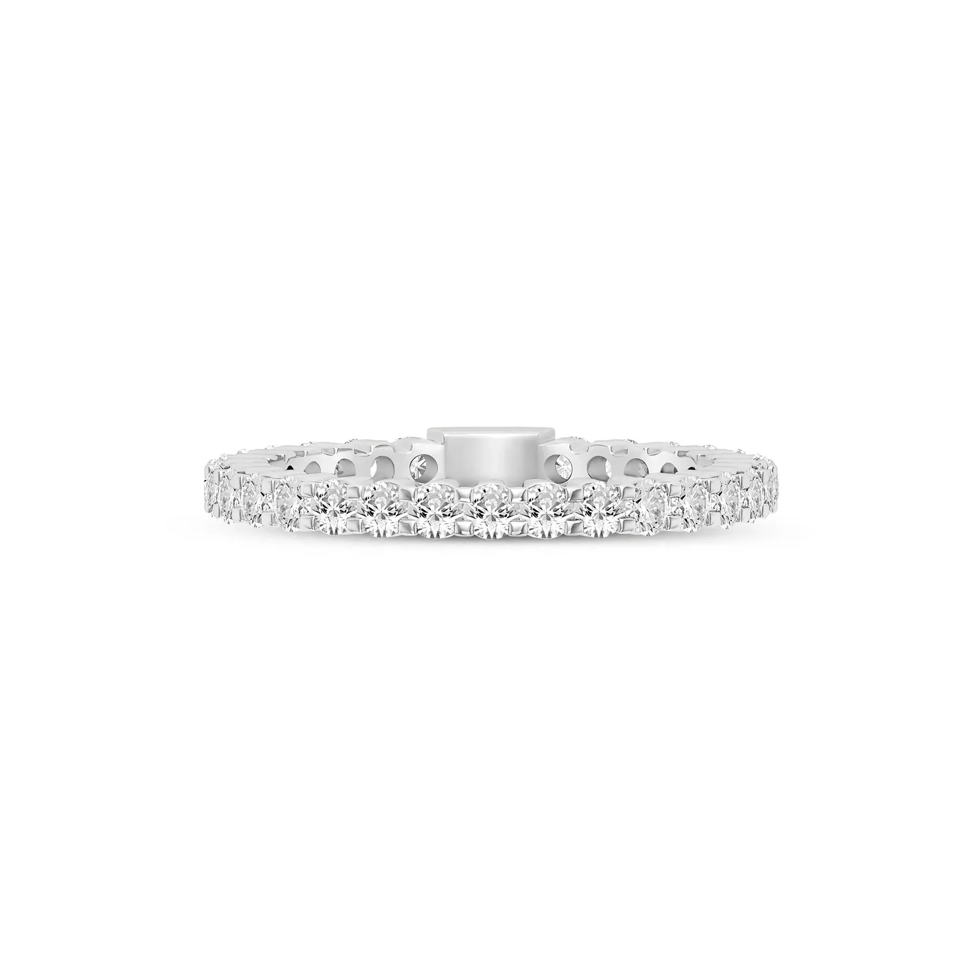 1 CT. Tw. Round-Cut Sizeable Diamond Eternity Band Ring 14K White Gold Size 8 2mm