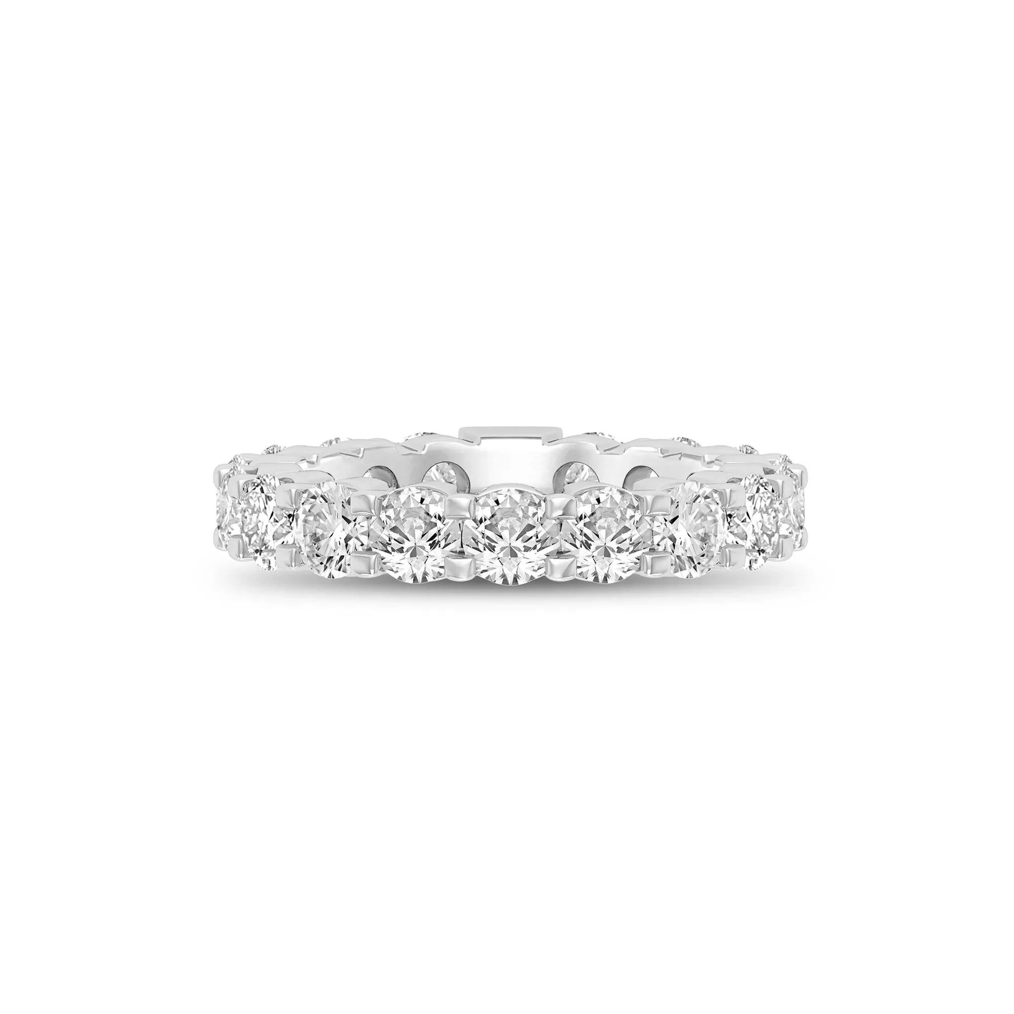 4 CT. Tw. Round-Cut Sizeable Diamond Eternity Band Ring 14K White Size 7 4mm