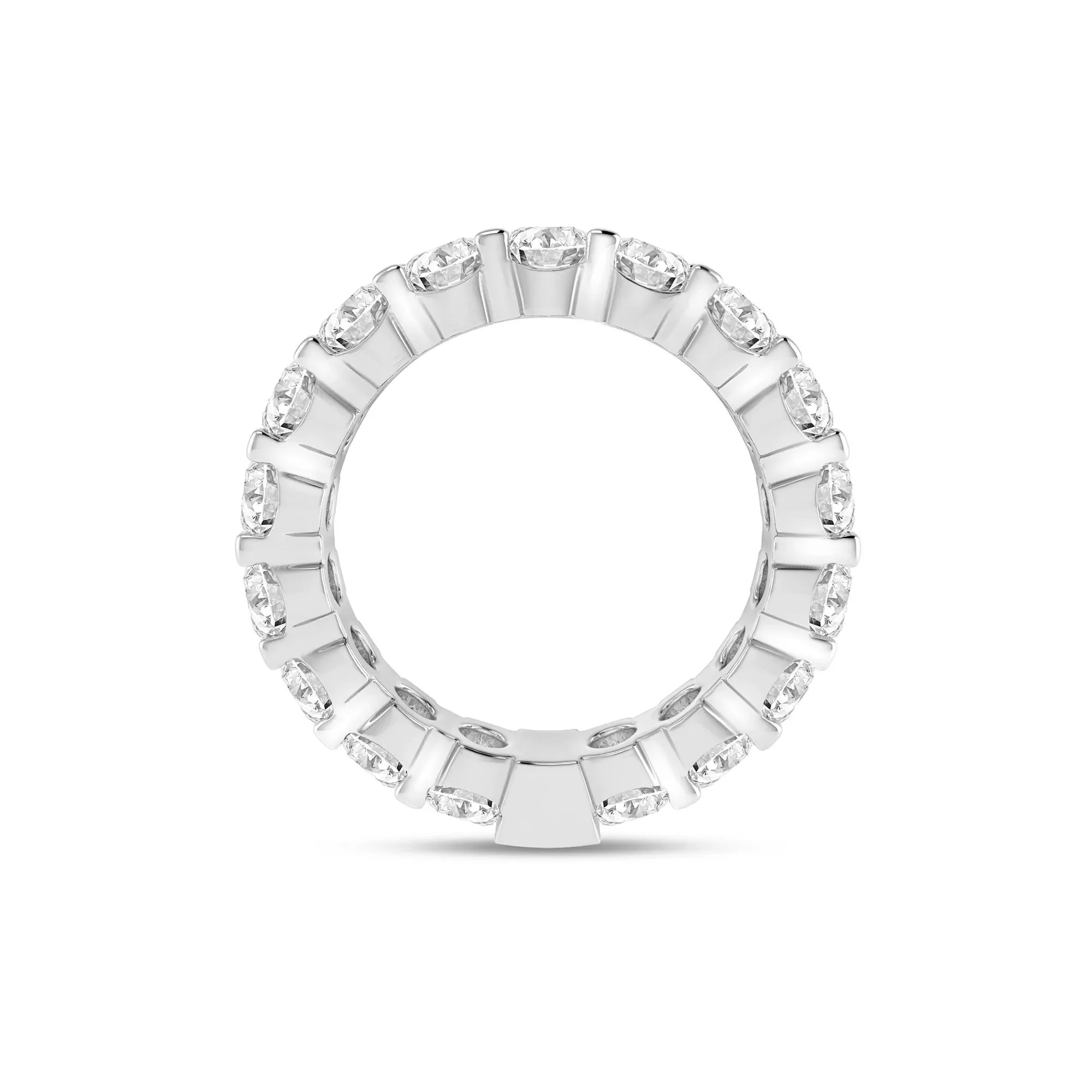 4 CT. Tw. Round-Cut Sizeable Diamond Eternity Band Ring 14K White Size 7.5 4mm - Image 2