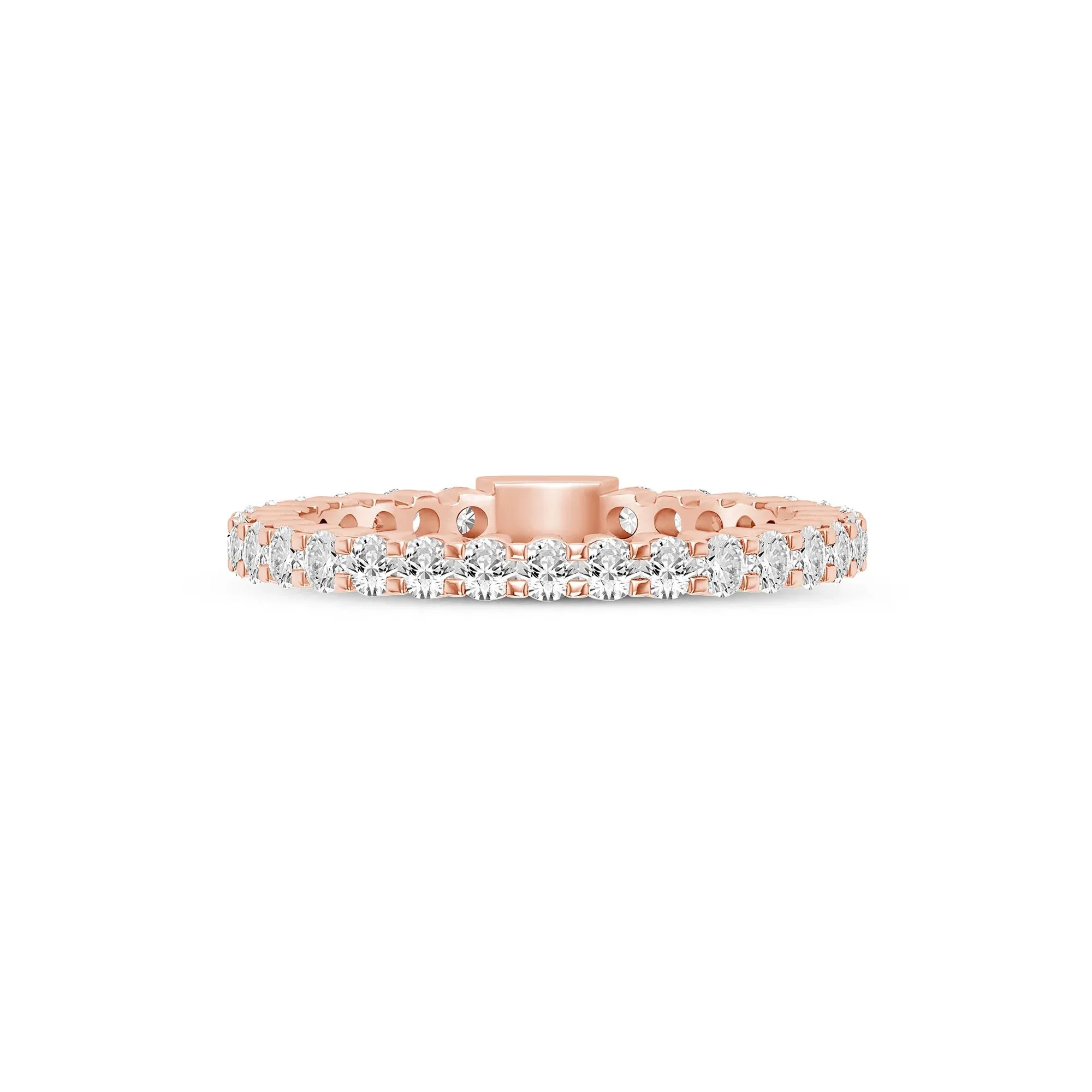 1 CT. Tw. Round-Cut Sizeable Diamond Eternity Band Ring 14K Rose Gold Size 6.5 2mm
